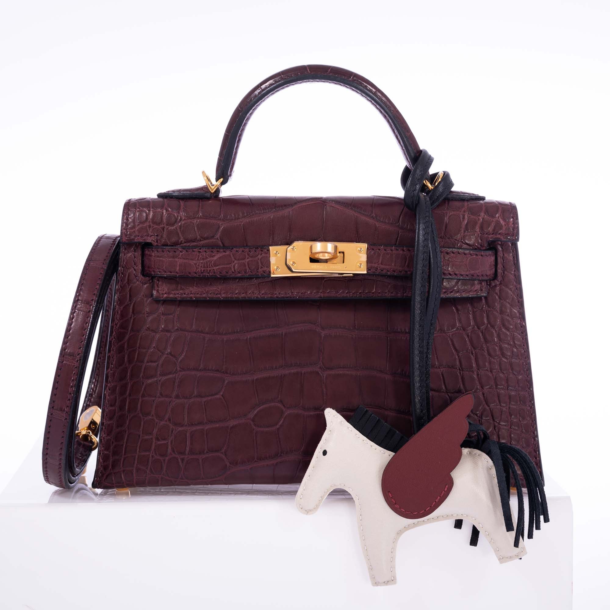 Hermès Mini Kelly II 20 Bordeaux Matte Alligator Gold Hardware、mySite、garminoutage.com