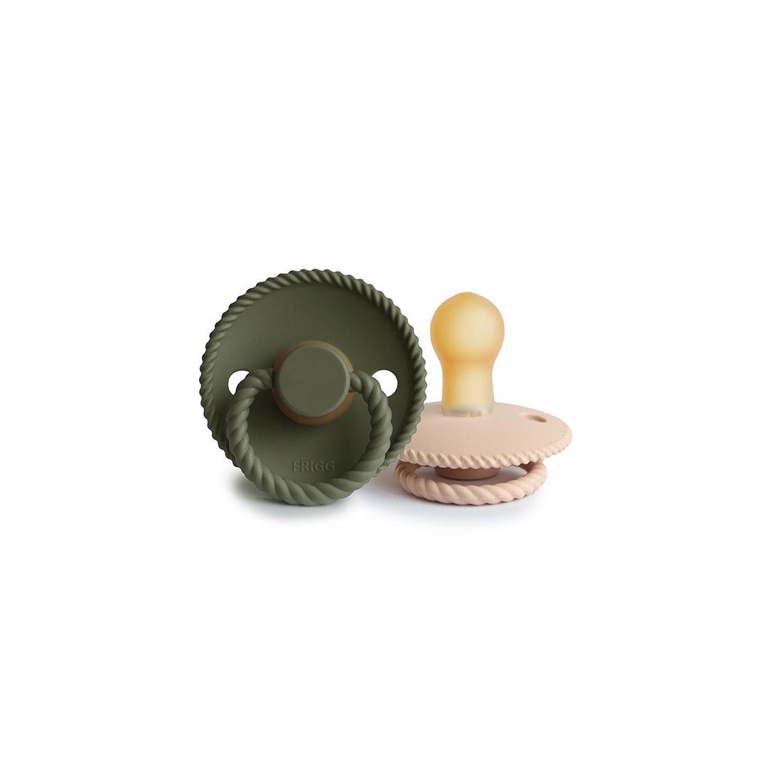  FRIGG Rope Latex Pacifier - 2 Pack - Croissant - Olive、mySite、merchandisen