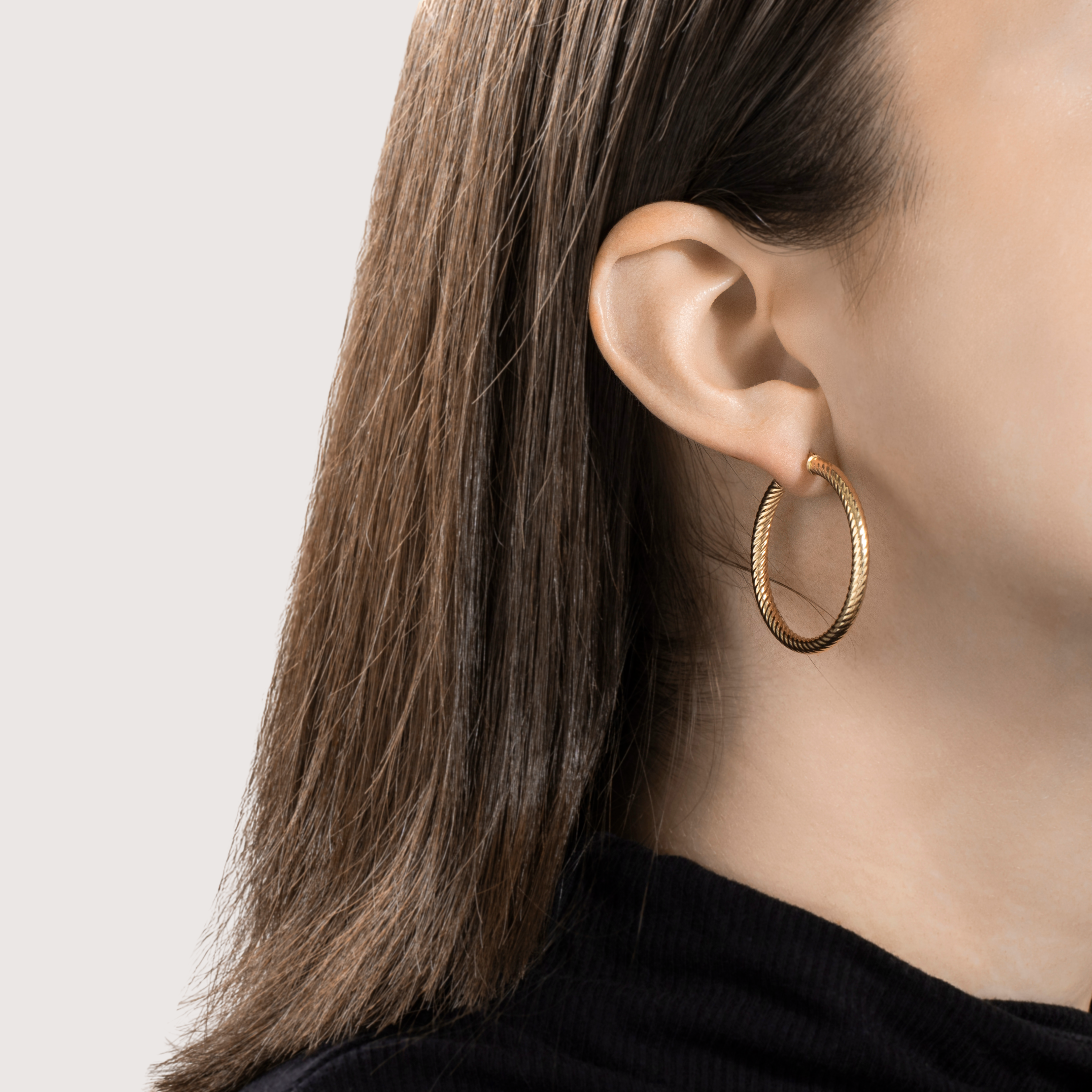 Vintage 14k Yellow Gold Rope Twist Hoop Earrings、mySite、hinf8tx79