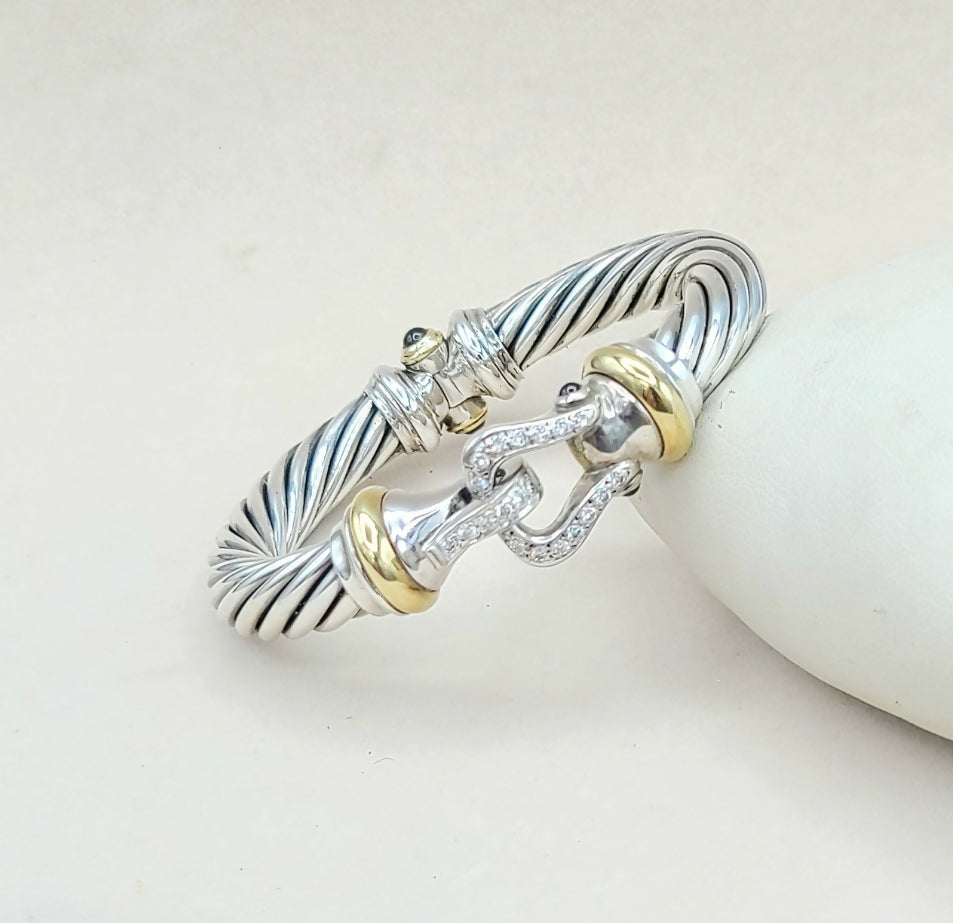 David Yurman 10mm Cable Buckle Bracelet Garnet & Diamonds、mySite、hinf8tx79