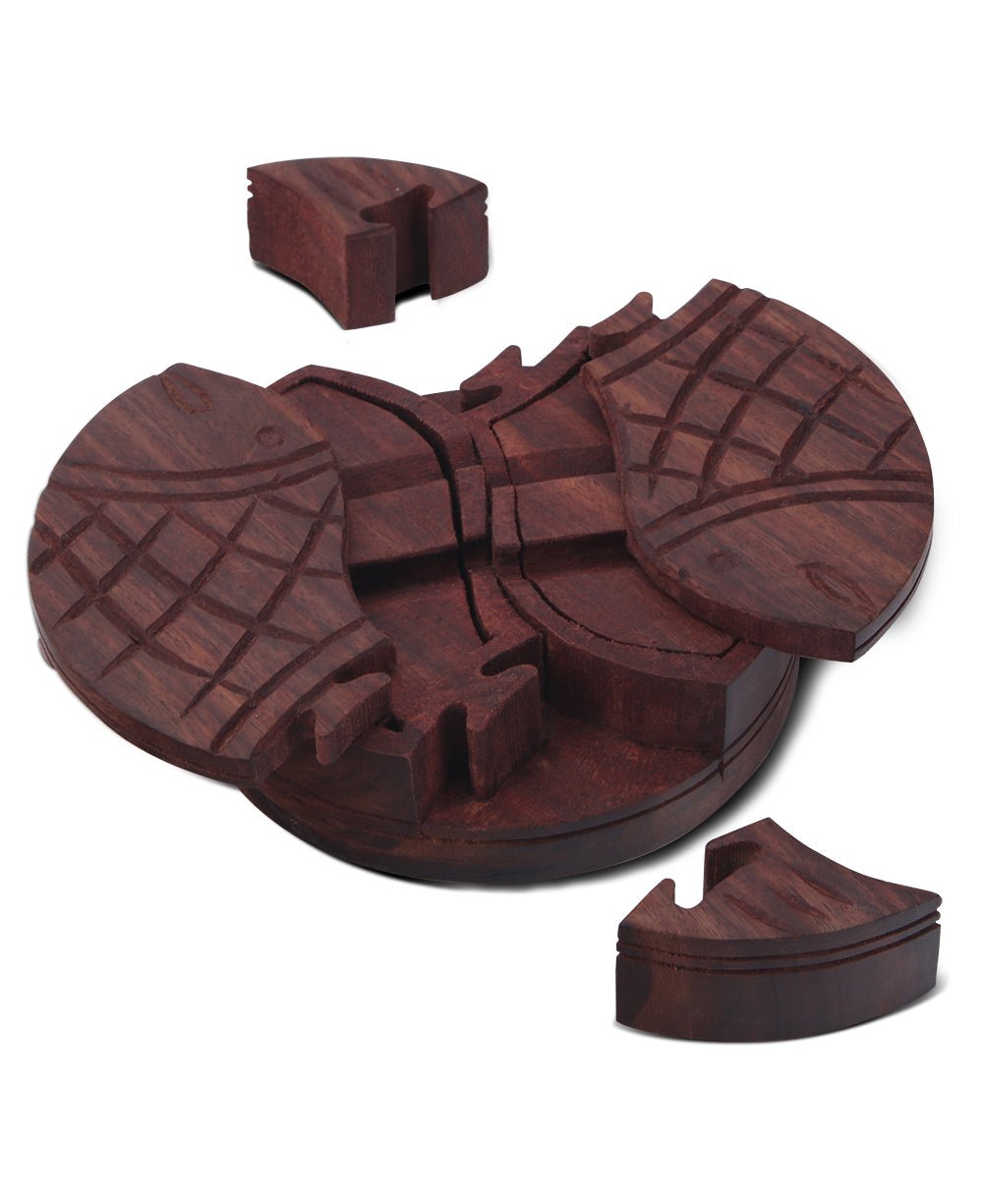 Lucky Fish Indian Rosewood Jigsaw Puzzle Box、mySite、topwebapps
