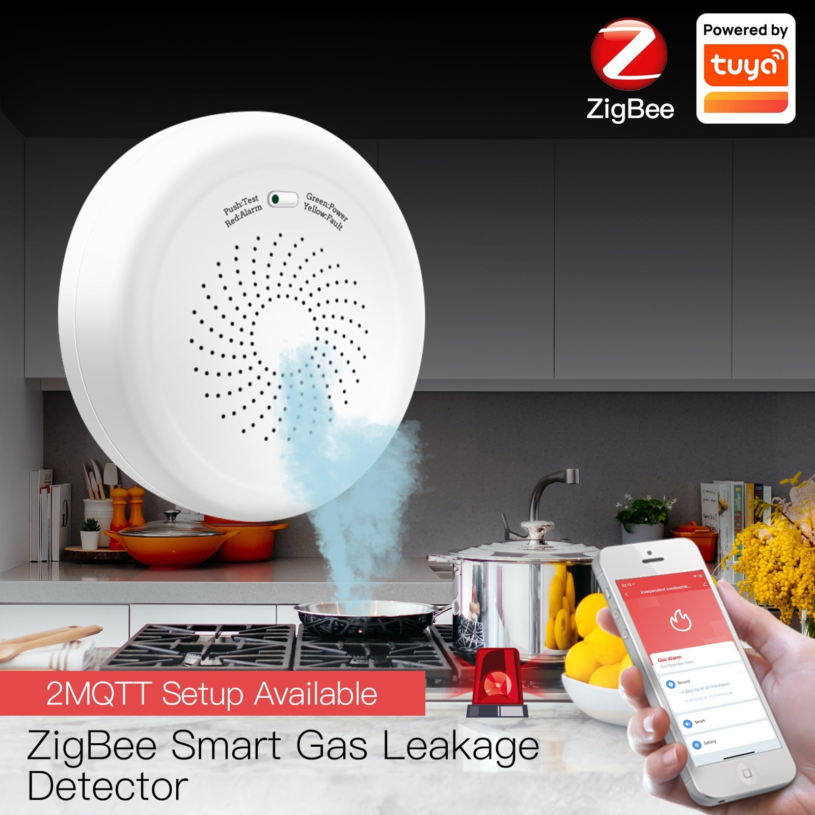 ZigBee Smart Gas Leakage Detector Combustible Sensor、mySite、fannypackpong