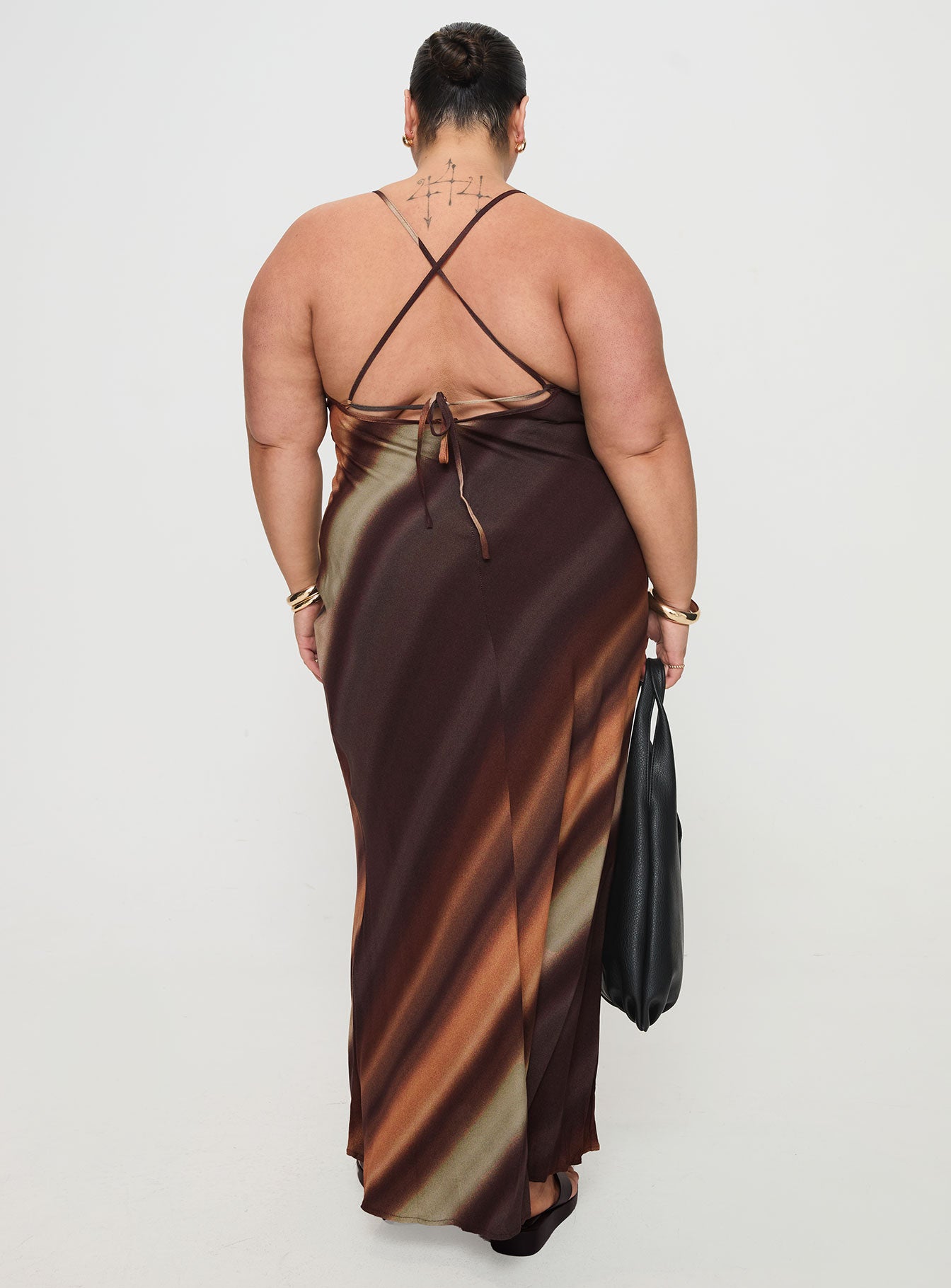 Otillie Maxi Dress Brown Multi Curve、mySite、solidvoid