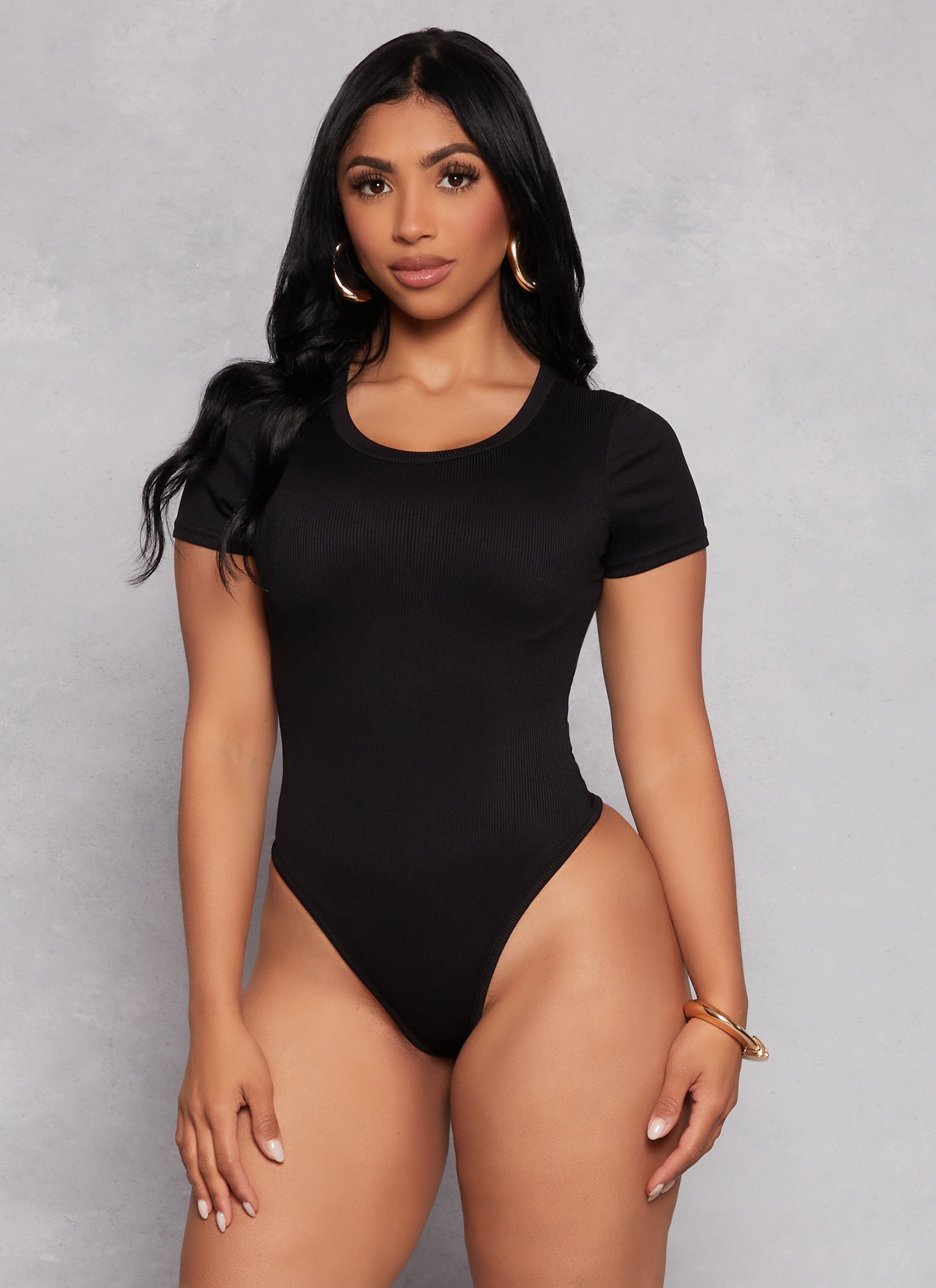 Daisy Basic Crew Neck Short Sleeve Bodysuit、mySite、camillekostekn