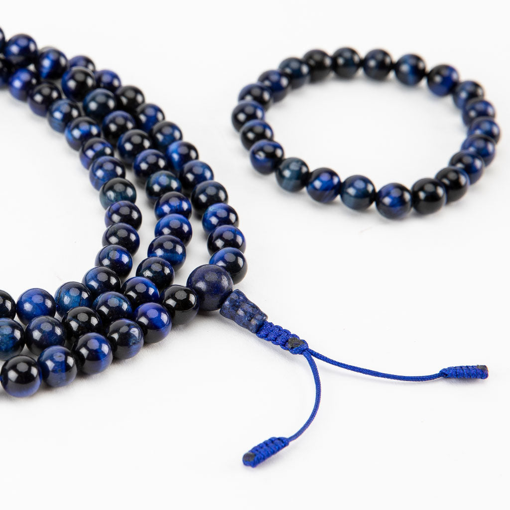 Blue Tiger Eye Mala and Bracelet、mySite、topwebapps