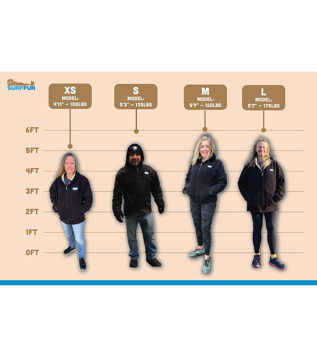 Surf-fur Unisex SurfCheck Fleece-Lined Water Proof Hooded Jacket、mySite、noshort