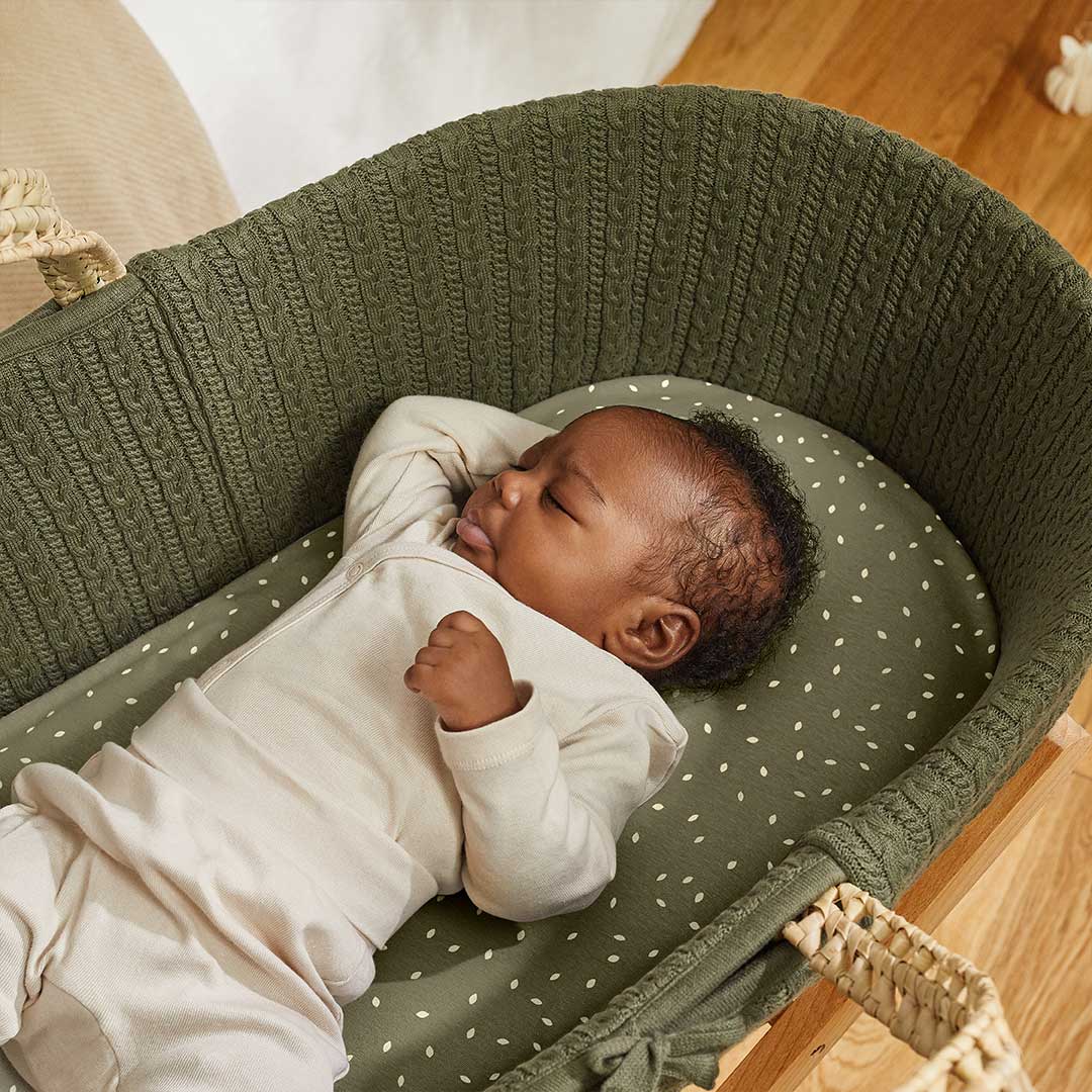  The Little Green Sheep Natural Knitted Moses Basket + Mattress - Juniper、mySite、merchandisen