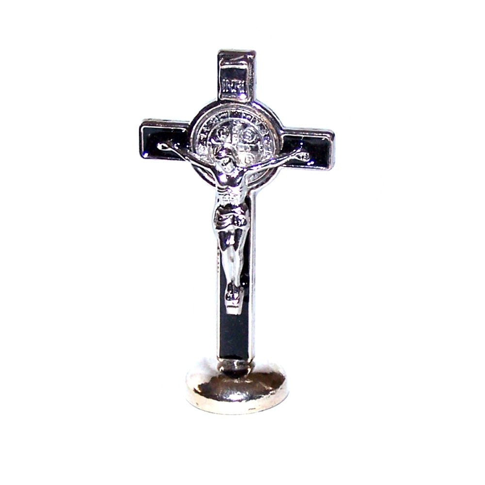 Holy Land Market Saint Benedict Small Crucifix with Sticker for Car or Table (3 inches)、mySite、topwebapps