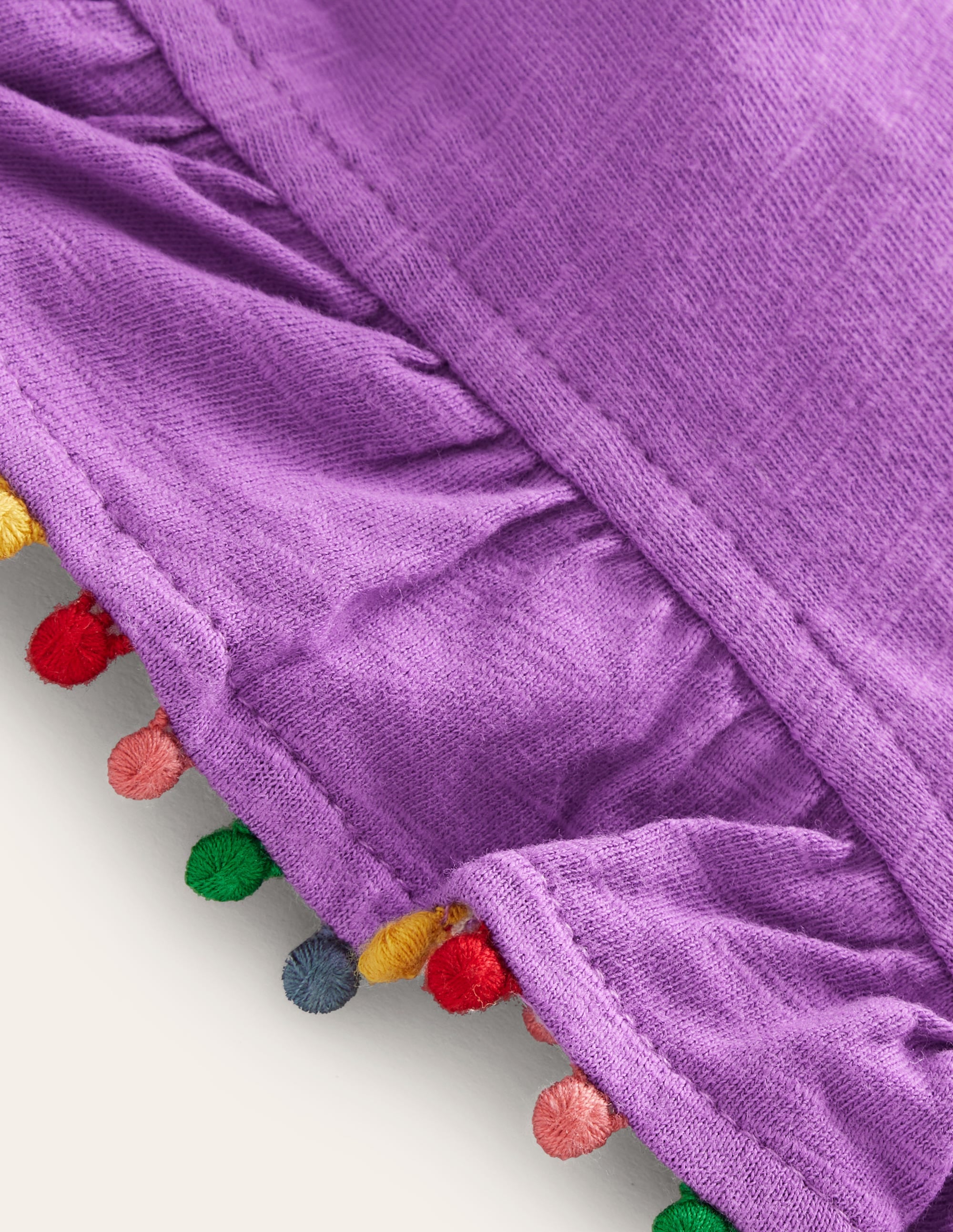  Pom Trim T-Shirt-Purple、mySite、ashleygrahame