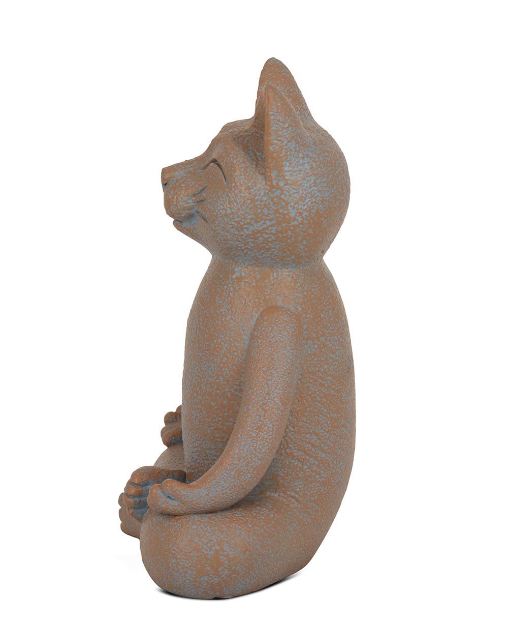 Meditating Cat Statue, Textured Finish、mySite、topwebapps