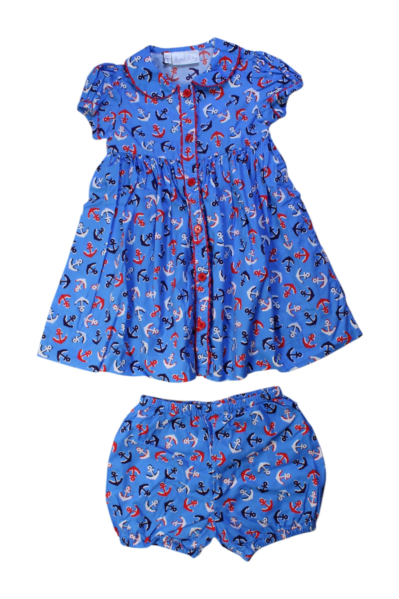 Rachel Riley Anchor Print Dress Set 2T、mySite、g9winljtr