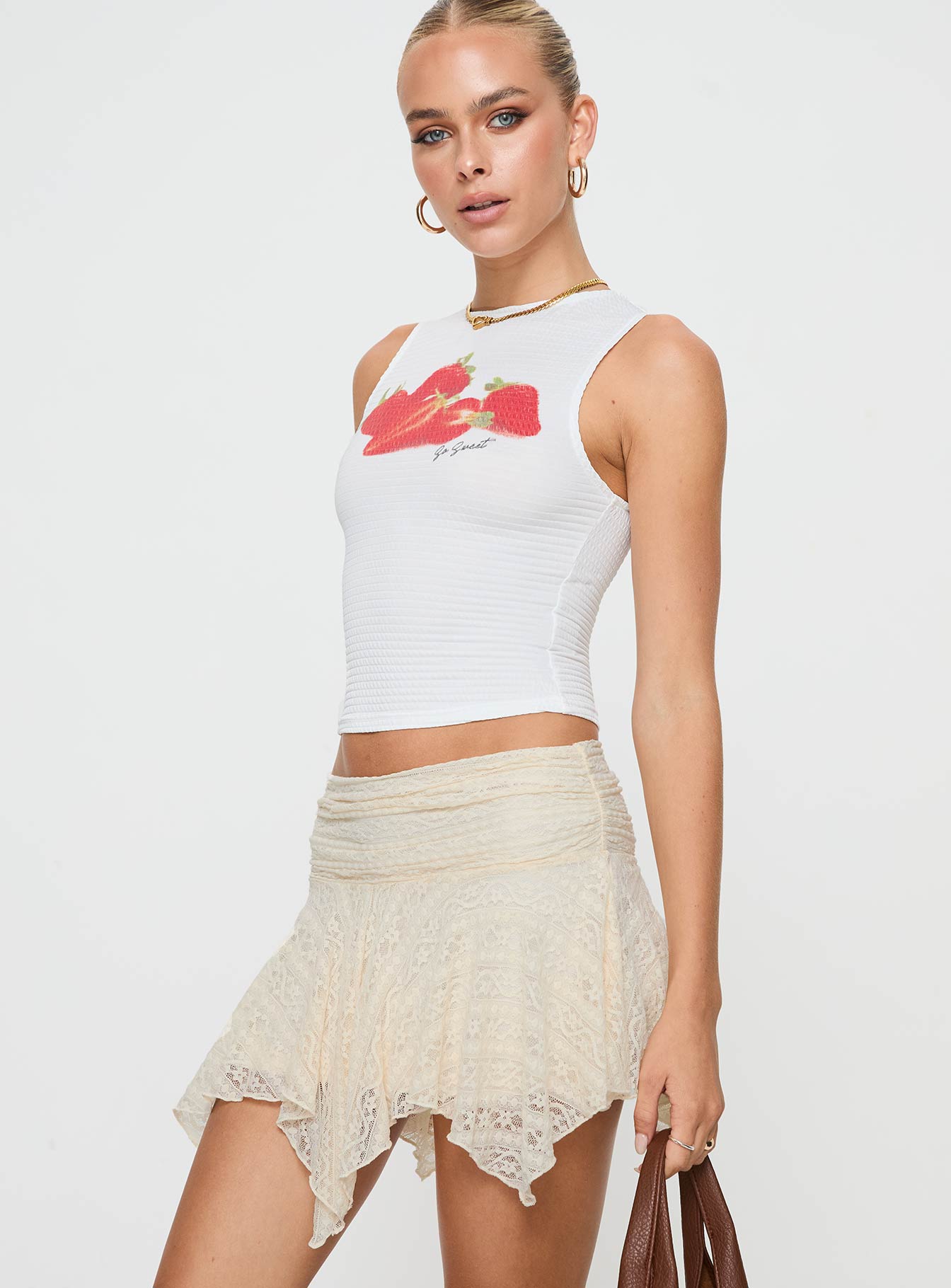 Lifas Lace Mini Skirt Cream、mySite、solidvoid