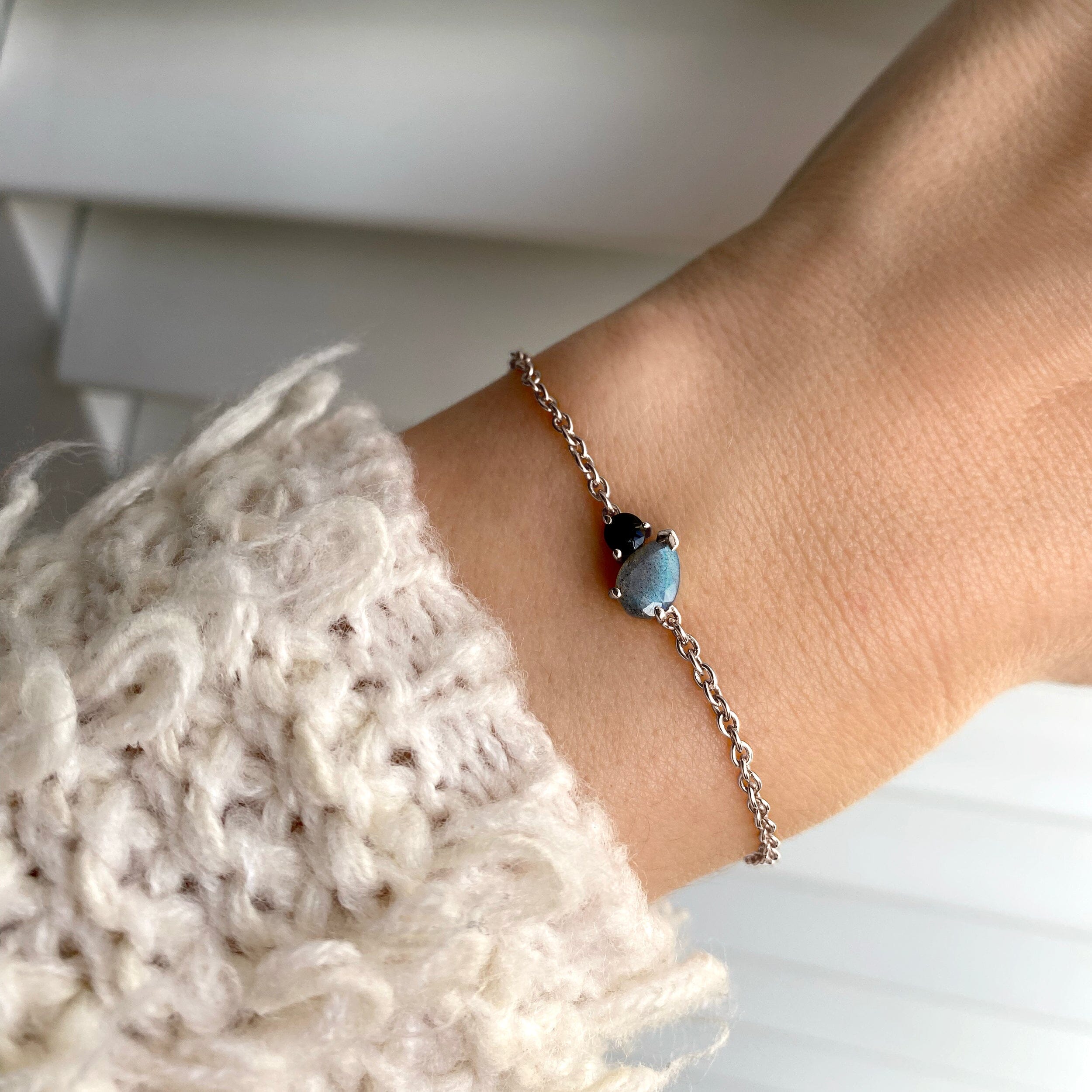 Labradorite & Black Obsidian - Toi Et Moi Bracelet、mySite、hinf8tx79