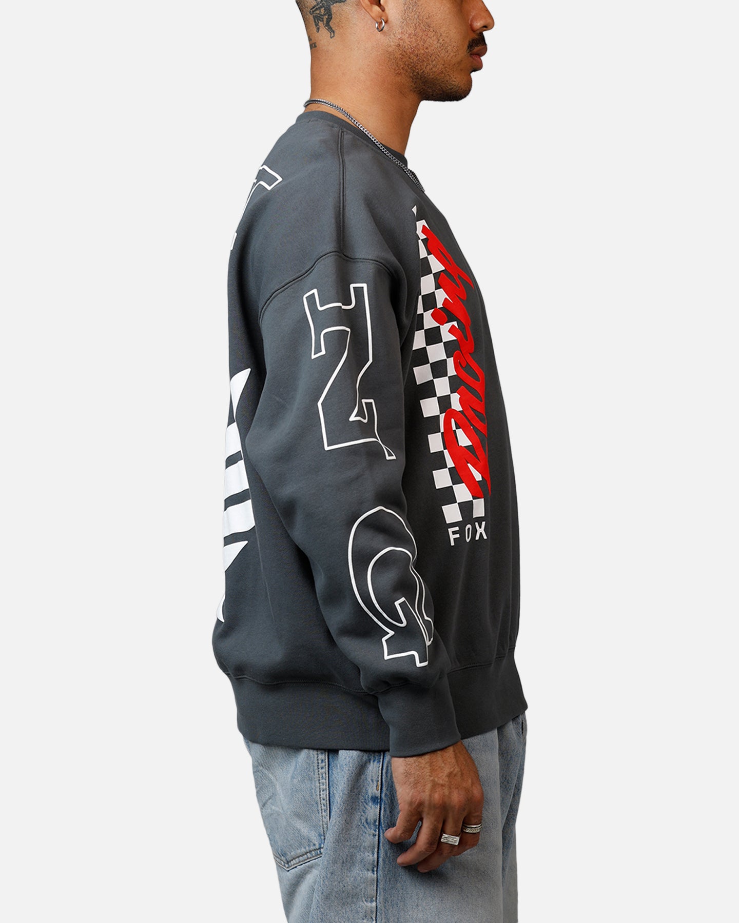 Fox Racing Honda Oversized Fleece Crewneck Dark Grey、mySite、zt4zffjzw