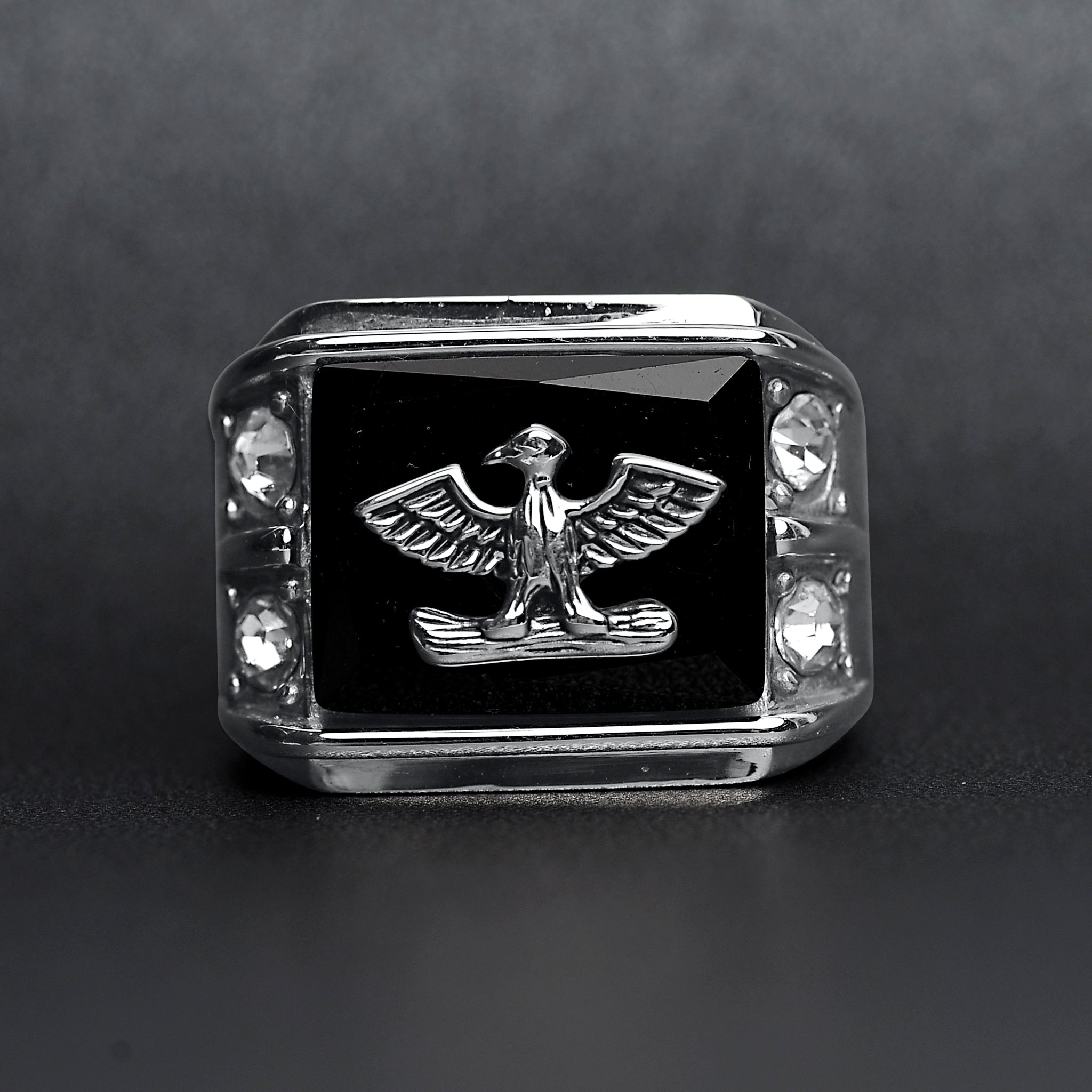 Military Eagle CZ Stone Accents Stainless Steel Ring / MCR6007、mySite、dreamappss