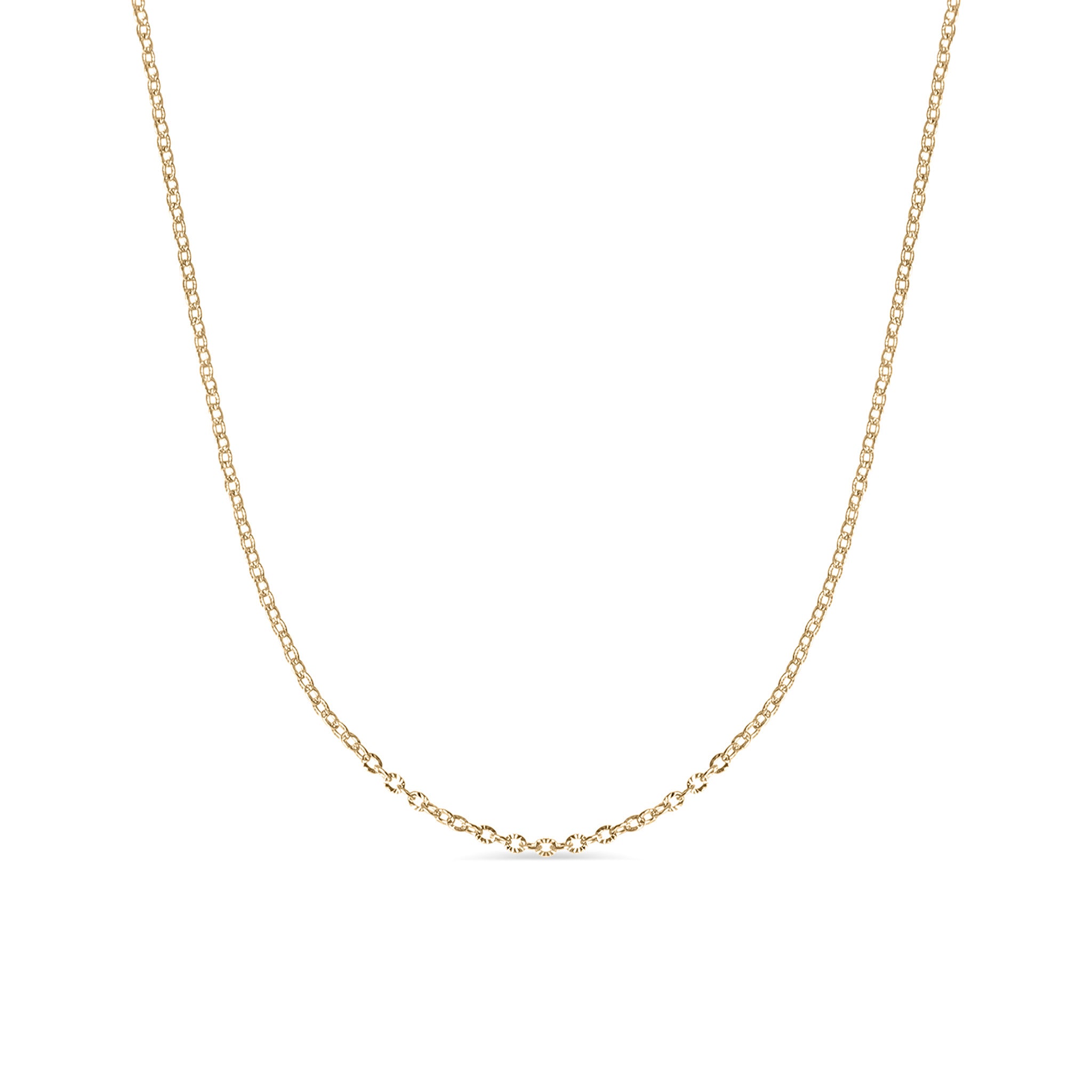 18K Gold PVD Stainless Steel Crimped Oval Link Chain Necklace / CHN3012、mySite、dreamappss