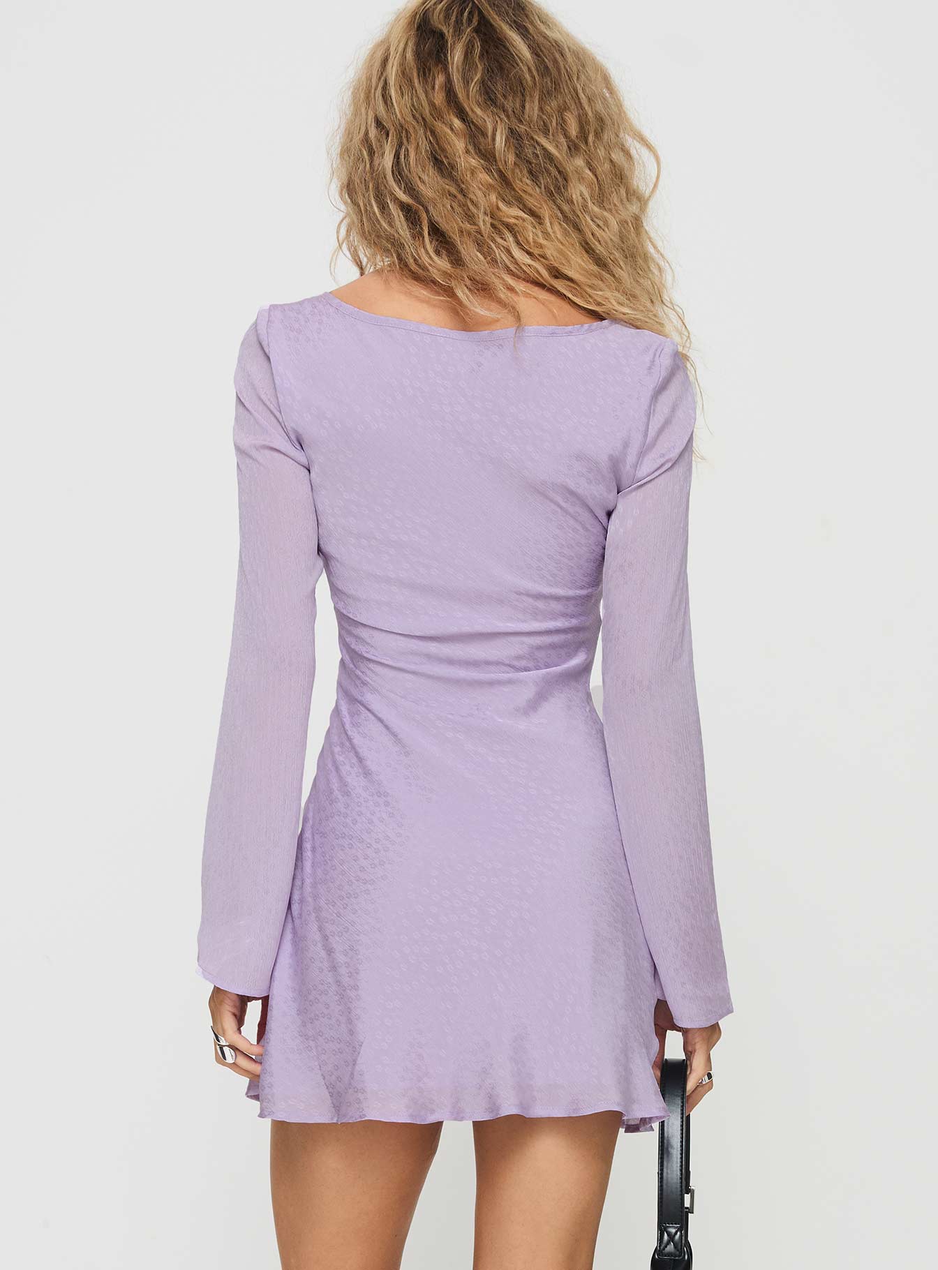 Sorrento Long Sleeve Mini Dress Purple、mySite、solidvoid