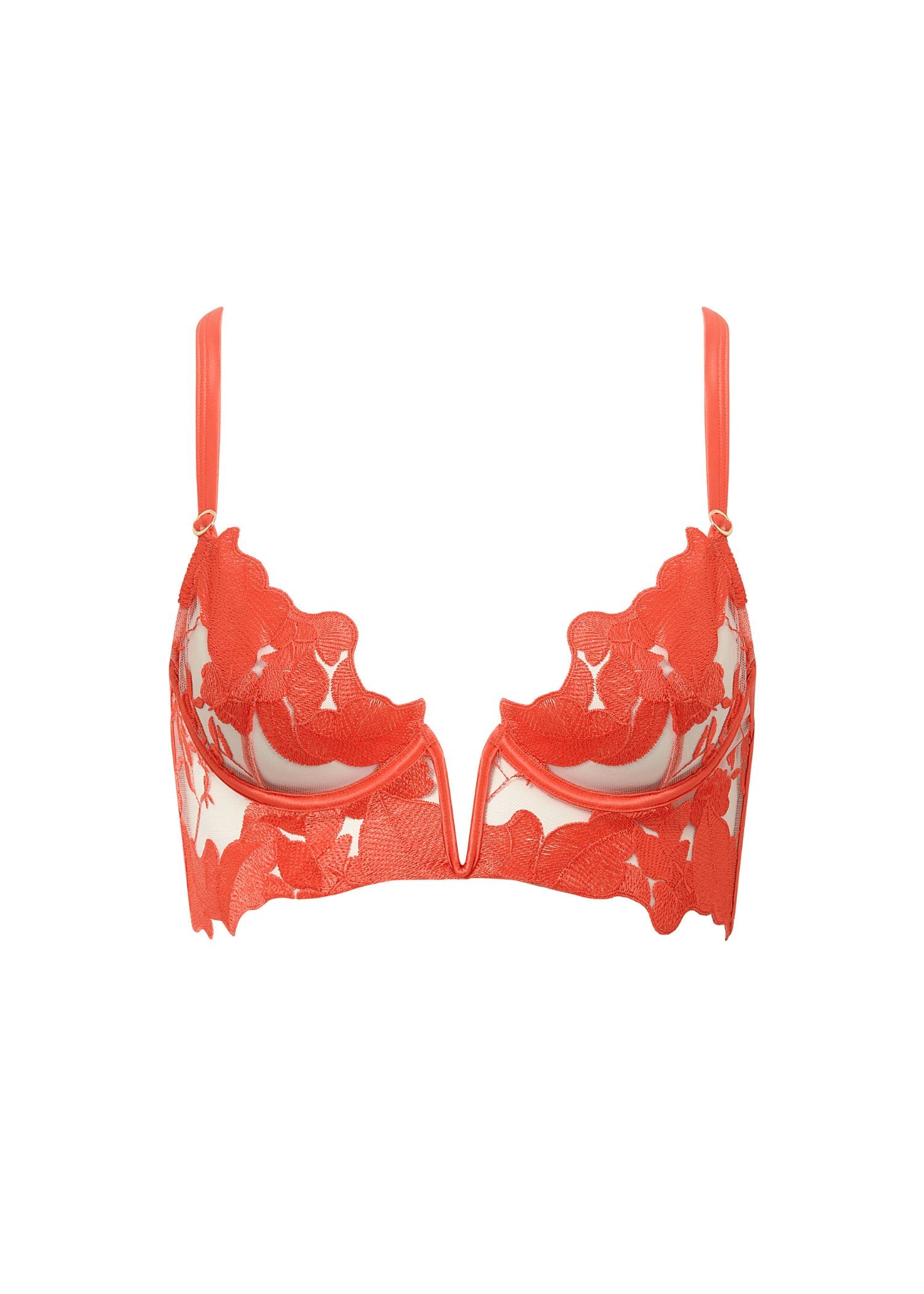  Serenity Wired Longline Bra (Hot Coral/Sheer)、mySite、justintrudeaud