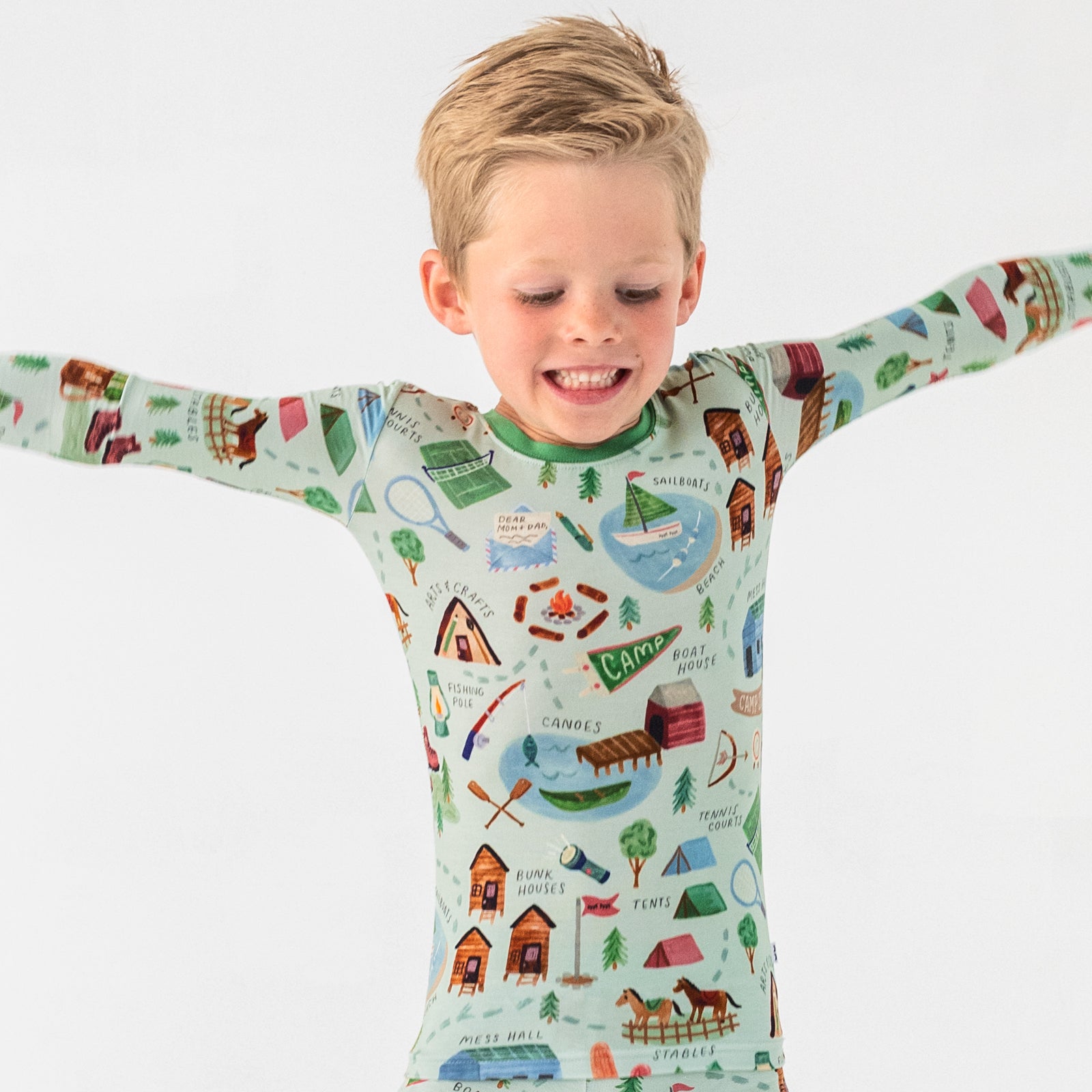  Green Camp Sleepies Two-Piece Pajama Set、mySite、layawaytickets