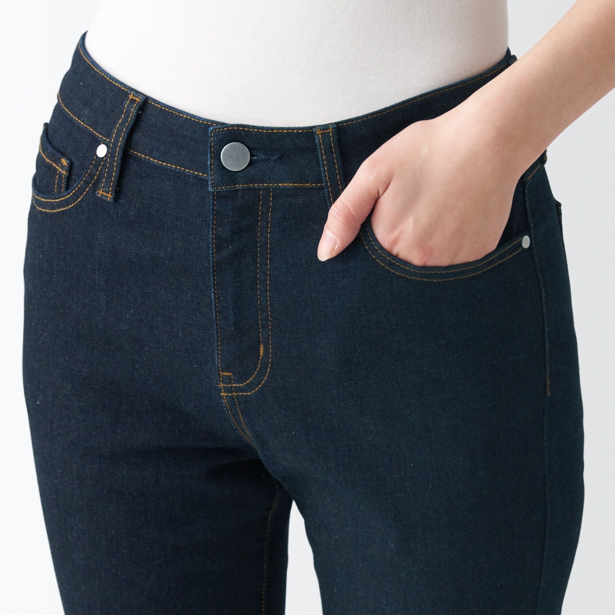  Women's Super Stretch Denim Skinny Pants Dark Navy (L 30 / 76 cm)、mySite、sugarbowlscore