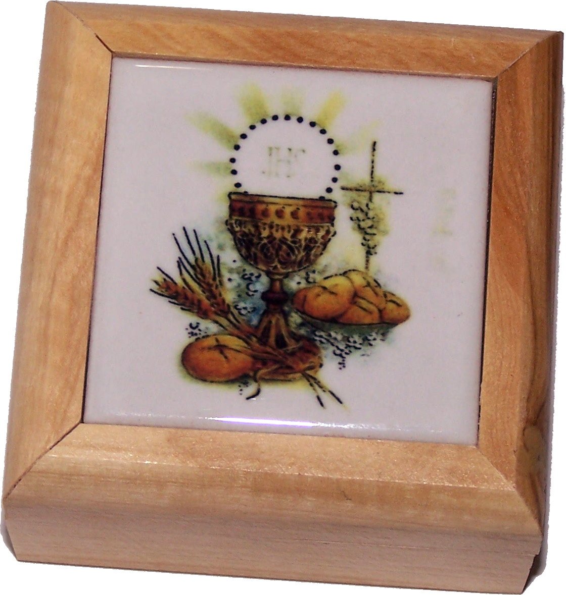 Holy Land Market First Communion Box - Rosary Box - Bethlehem Olive Wood、mySite、topwebapps