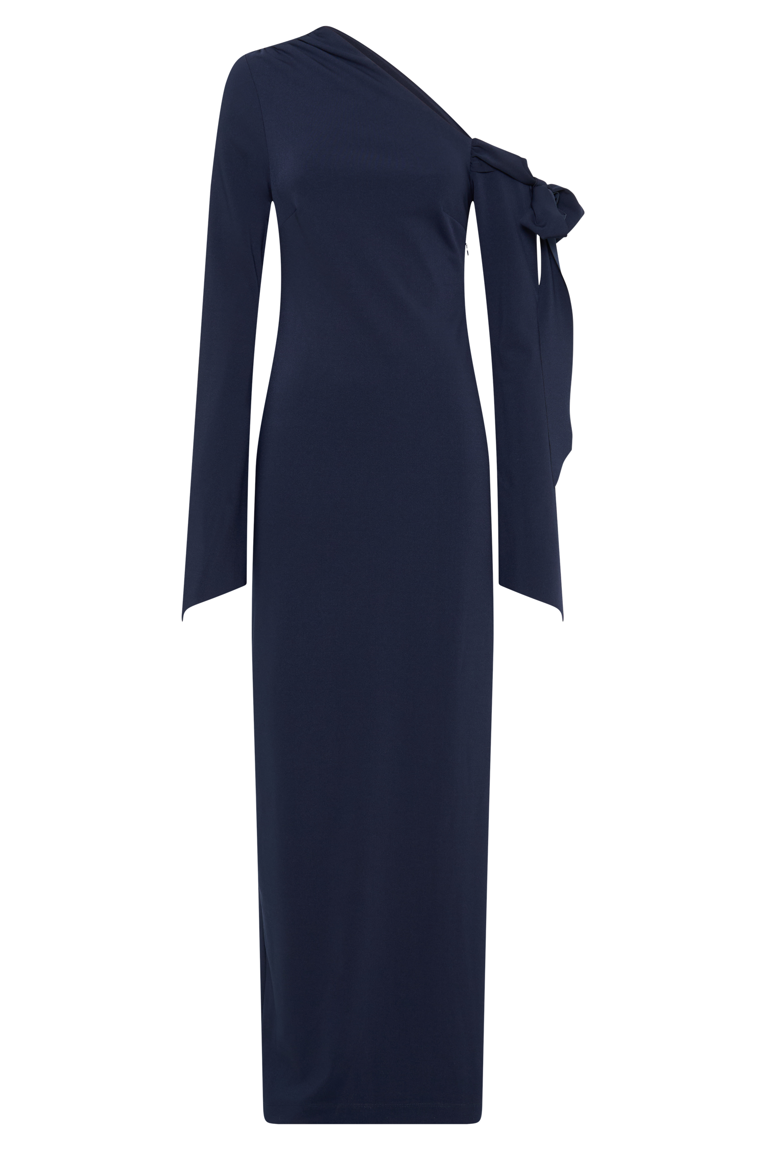 Nicola One Shoulder Crepe Maxi Dress - Dark Navy、mySite、solidvoid