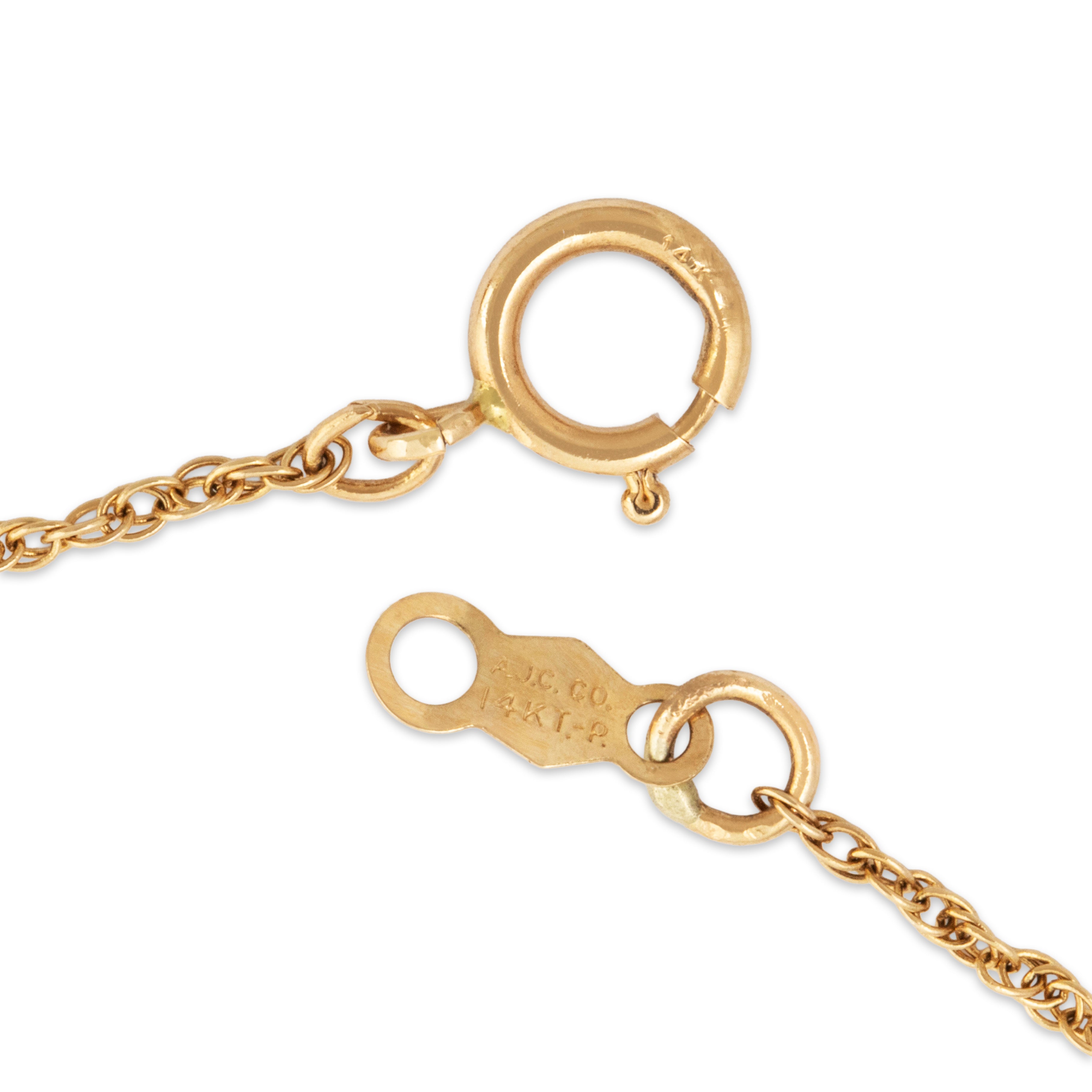 Antique 14k Yellow Gold Synthetic Sapphire Natural Diamond Necklace 17、mySite、hinf8tx79