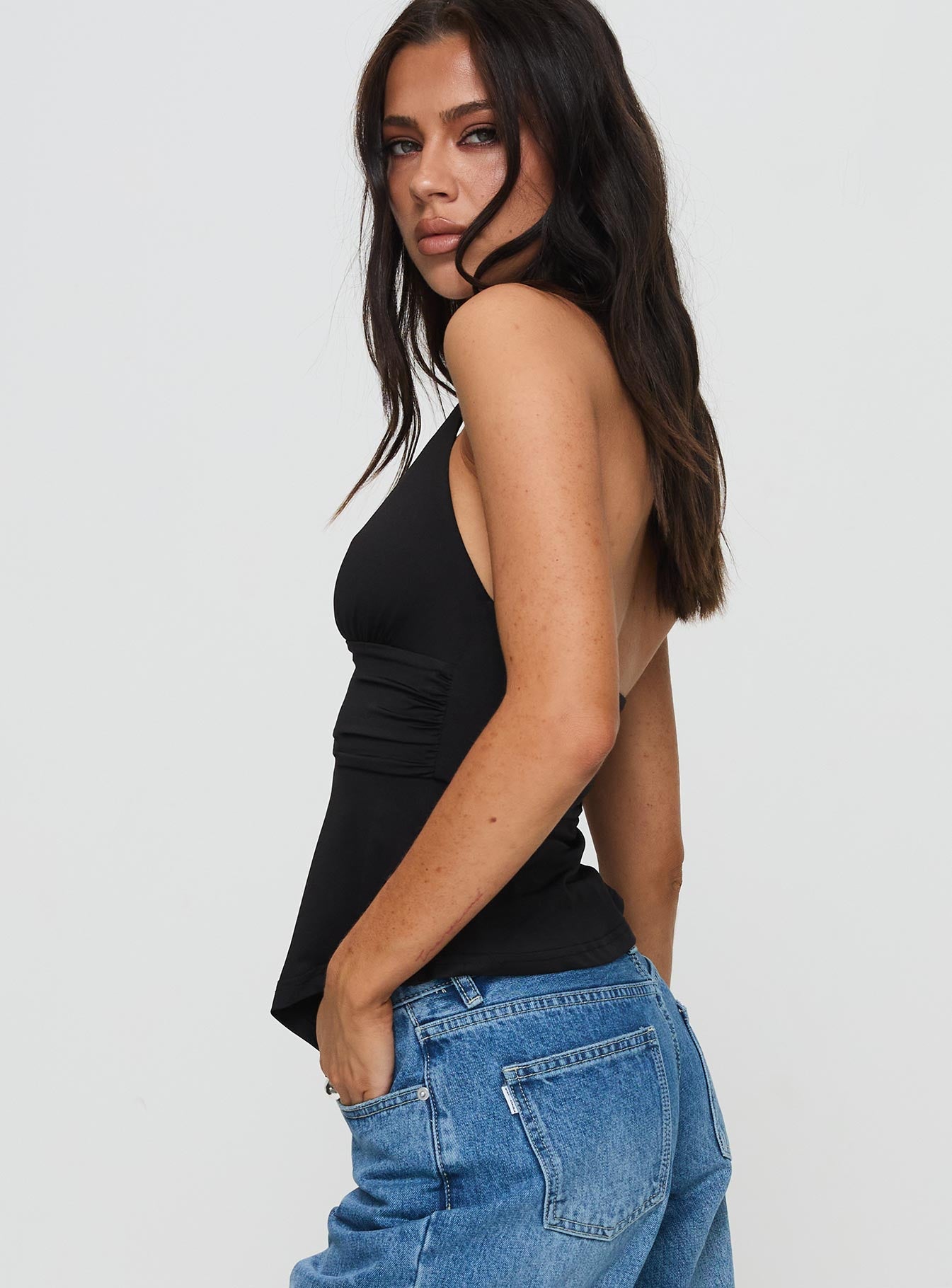 Averee Halter Top Black、mySite、solidvoid