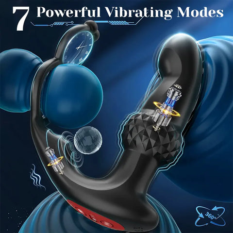 3-in-1 Prostate Massager & Vibrating Cock Ring for Men
