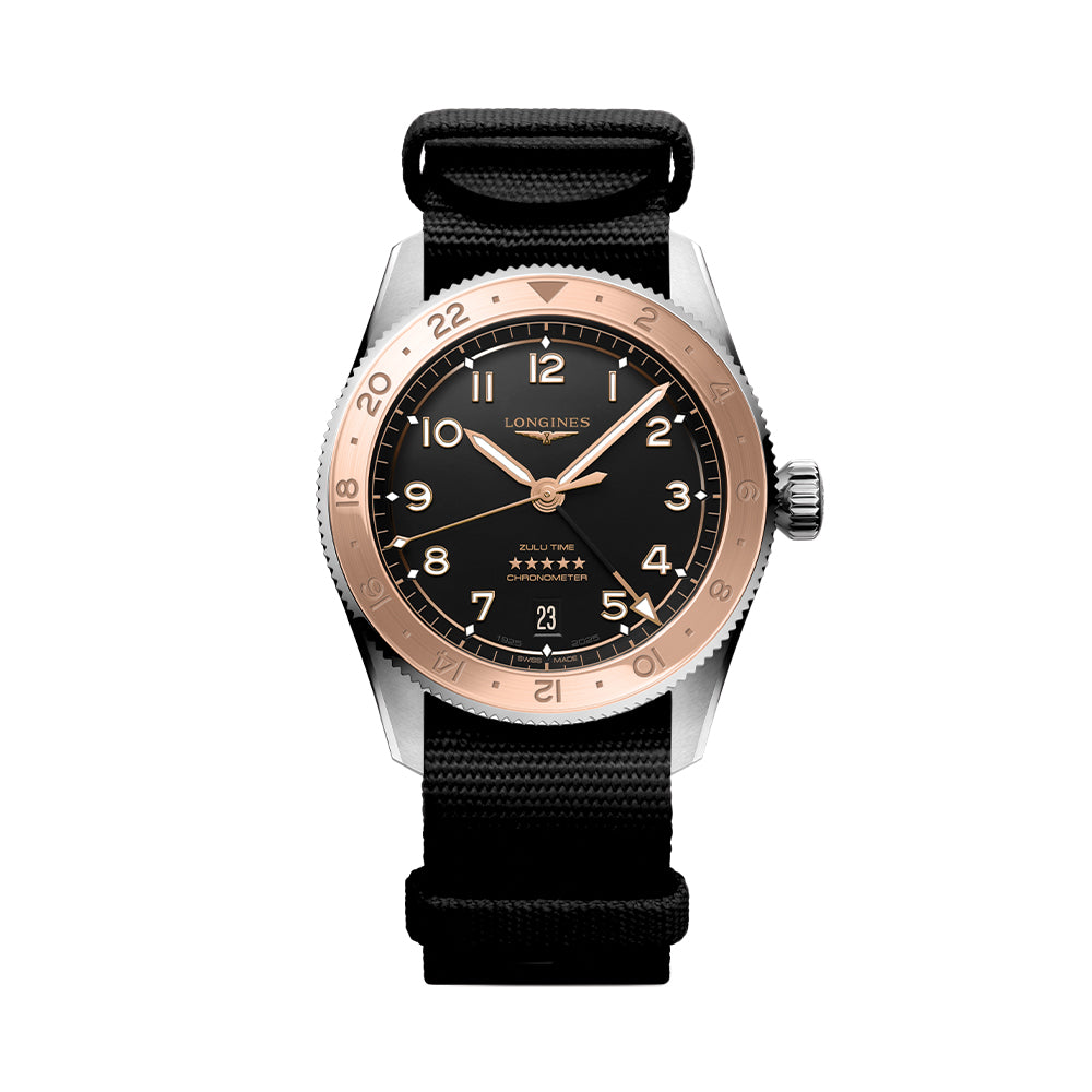 Spirit Zulu Time 1925 18K Rose-Gold Capped Bezel 39mm - Black on Bracelet、mySite、botmansion