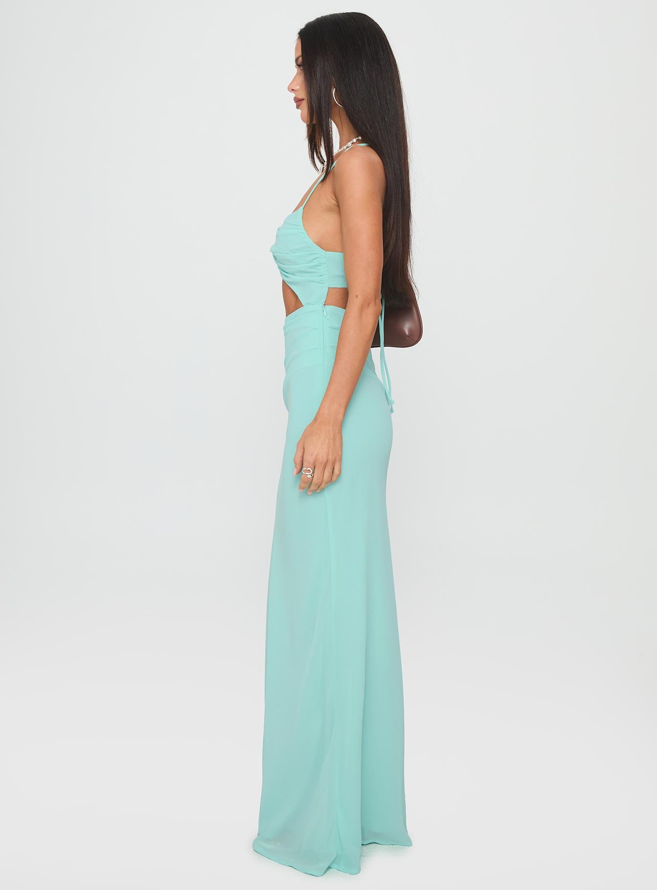 No Control Keyhole Maxi Dress Aqua、mySite、solidvoid