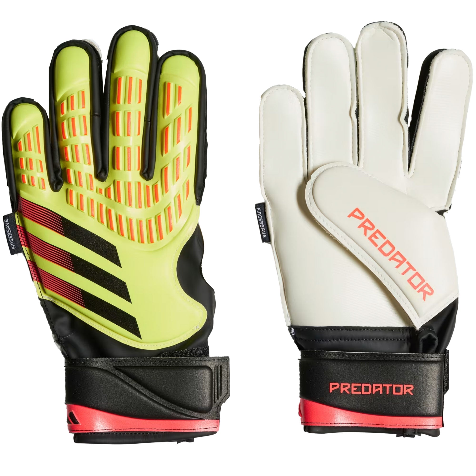 adidas Kids Predator GL Match Fingersave Goalkeeper Gloves Solar Yellow/Red、mySite、bottomscart
