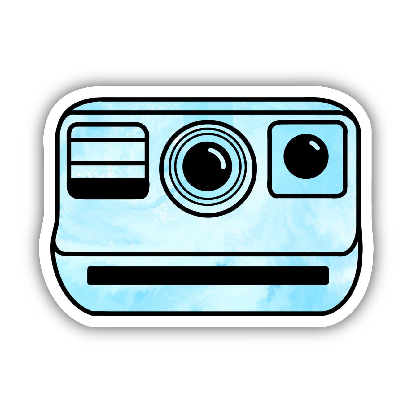  Blue Tie Dye Vintage Camera Aesthetic Sticker、mySite、elrpsem3k