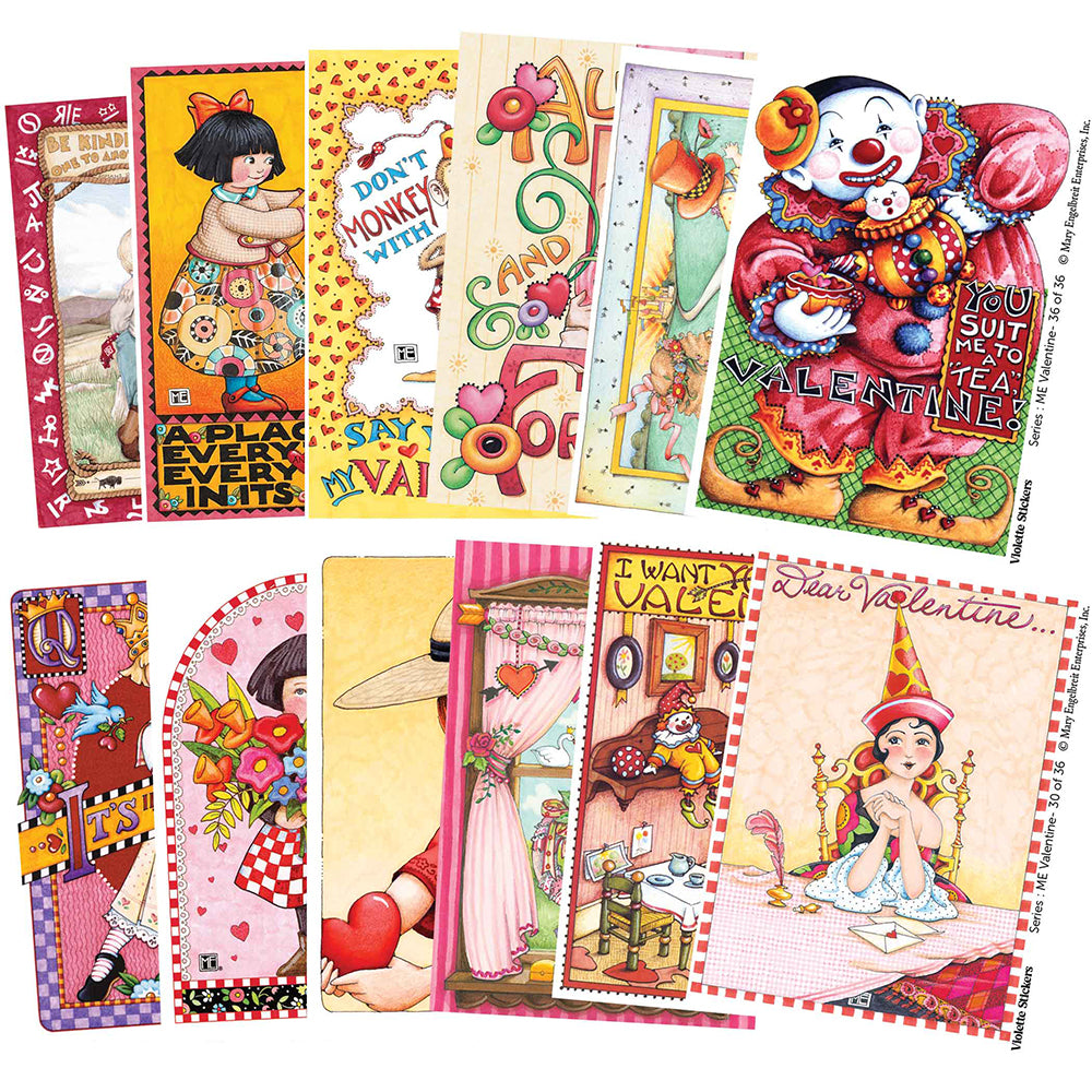  Mary Engelbreit's Valentine Queen of Hearts Vinyl Sticker Decals Tin、mySite、ghnorth