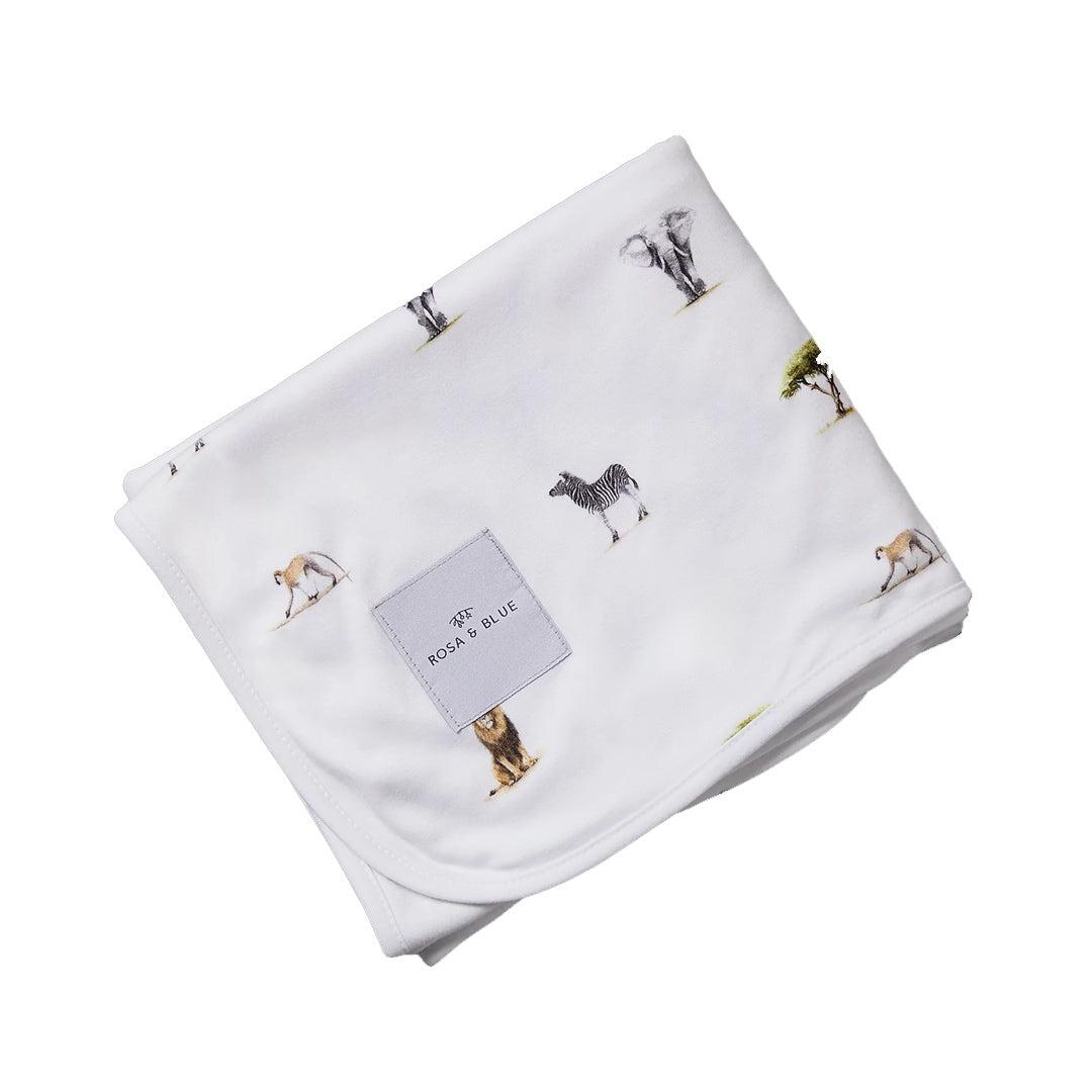  Rosa & Blue Baby Blanket - Safari、mySite、merchandisen