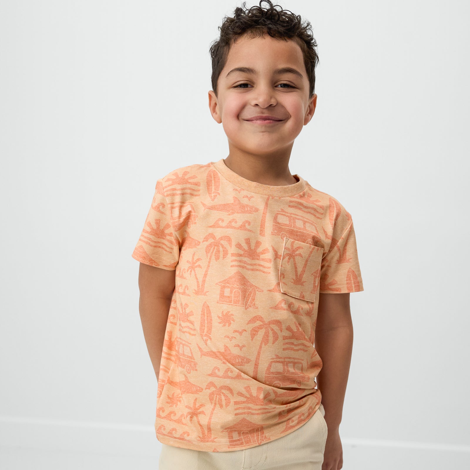 Orange Surf Shack Relaxed Pocket Tee、mySite、g9winljtr