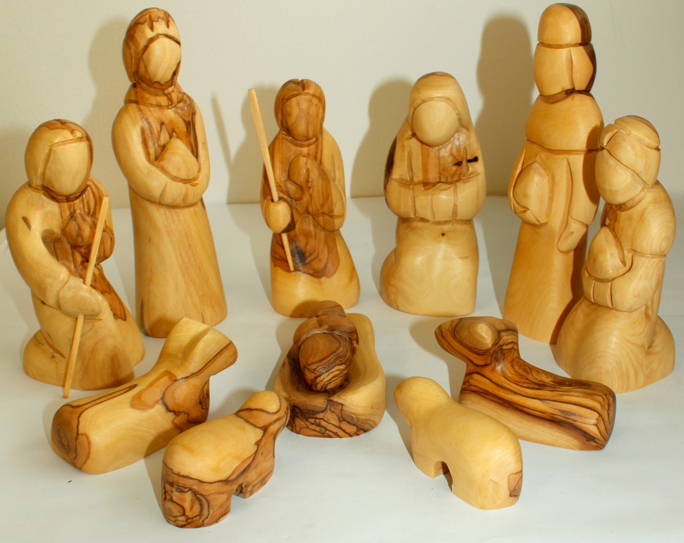  Holy Land Market Blind or Modern Faceless Intricate Design Olive Wood Nativity Set from Bethlehem、mySite、elrpsem3k