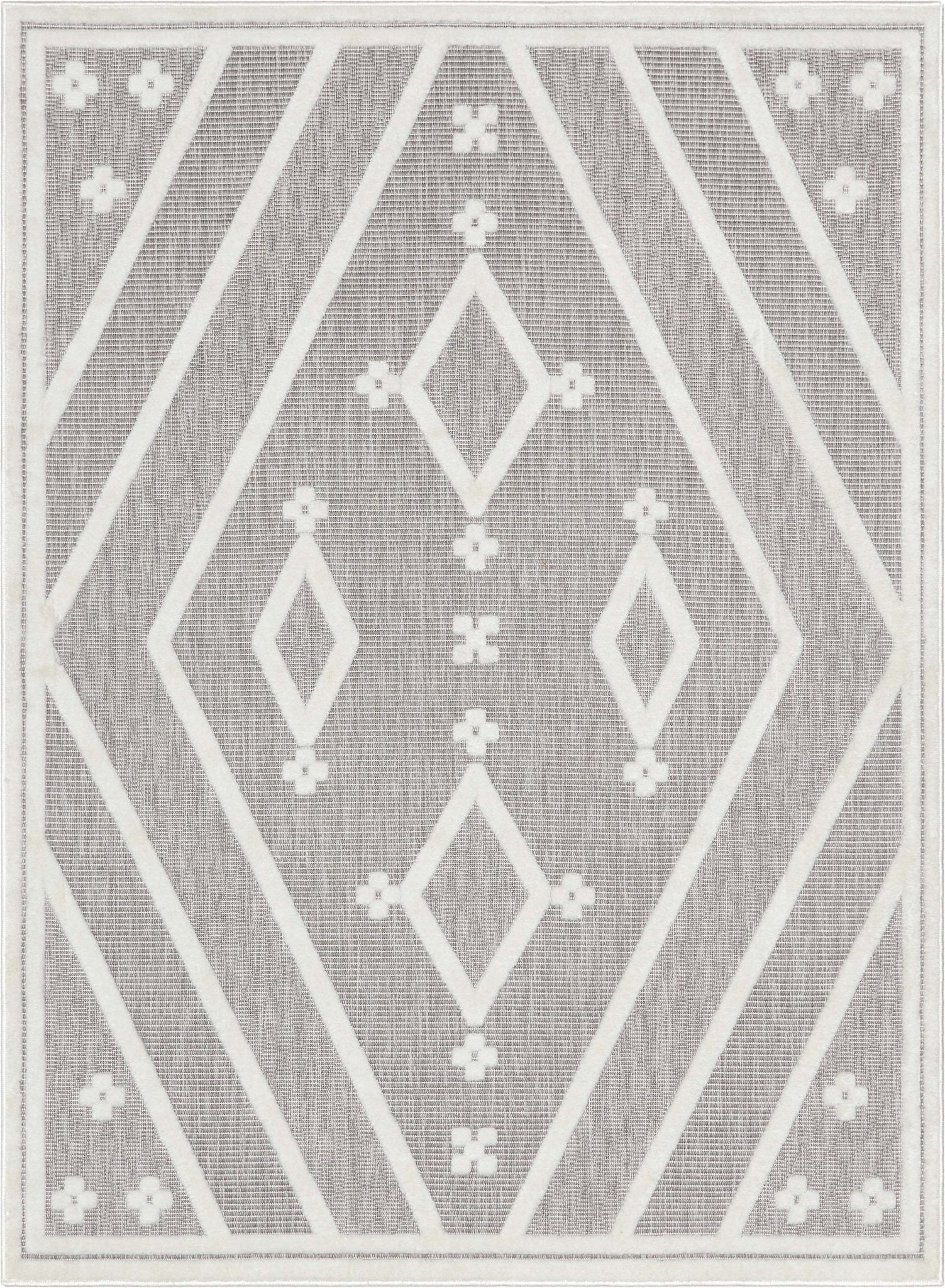 Mali Tribal Diamond Pattern Indoor/Outdoor Grey High-Low Rug、mySite、gigharbornorthrealestate