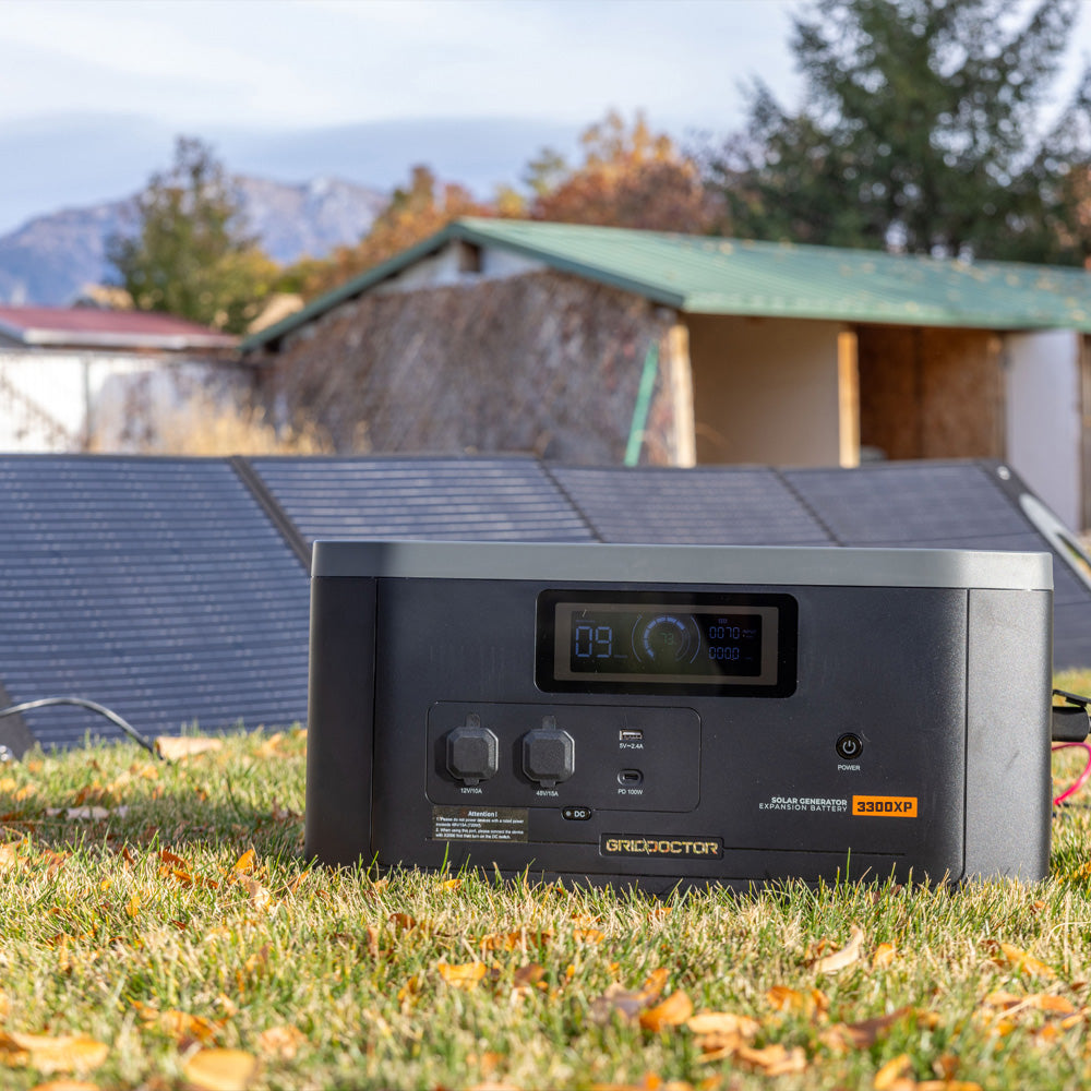 Photo shows 3300XP battery sitting outside.