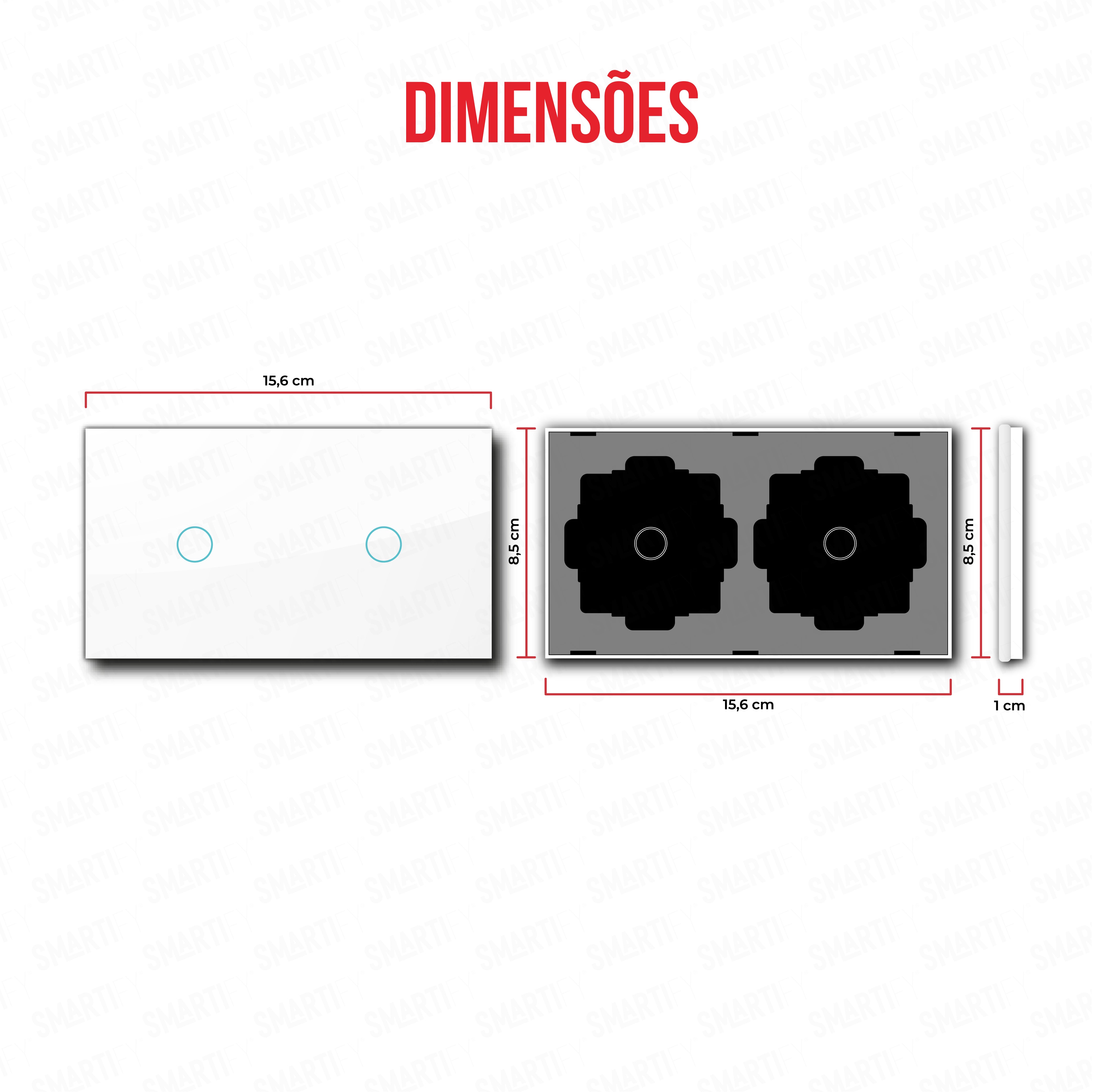 Smartify vPRO Espelho Duplo (1 botão + 1 botão) Branco - SYPE20101BR、mySite、fannypackpong
