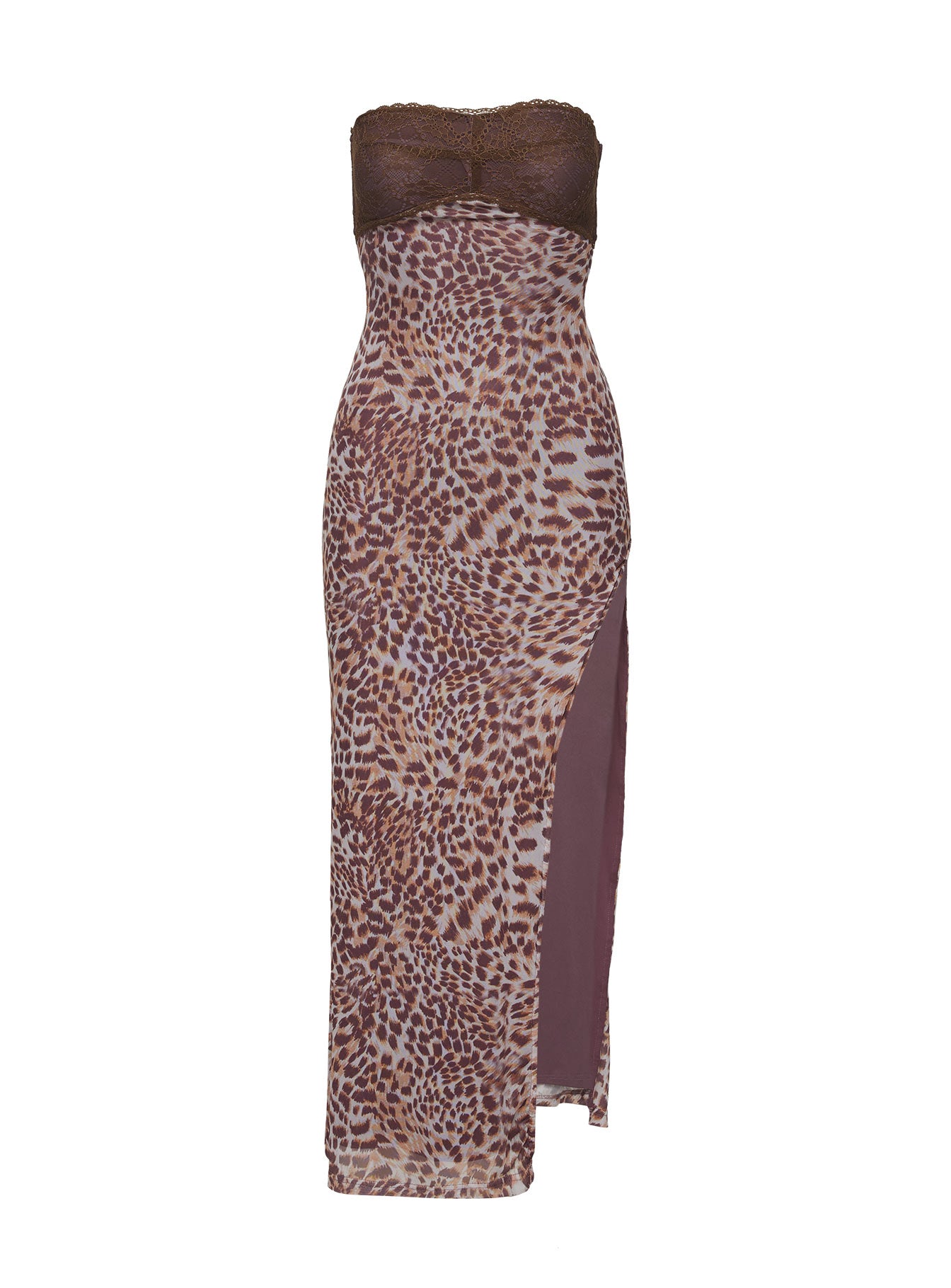 Raidein Strapless Maxi Dress Leopard、mySite、solidvoid
