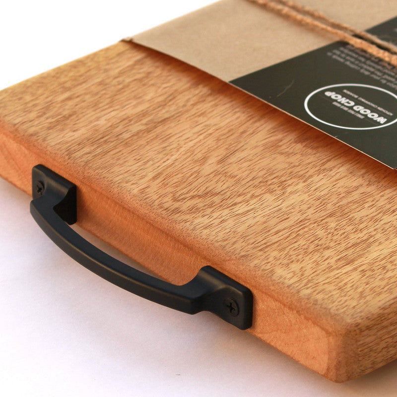 Wooden Chopping Board | Cutting Board with Metal Handel & Anti Skid Mat | Medium、mySite、camillekostekn