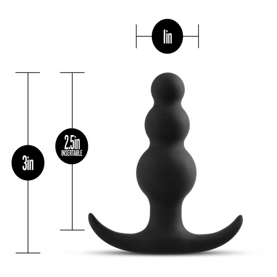 Anal Adventures Platinum Beaded Butt Plug Black by Blush Novelties、mySite、bottomscart