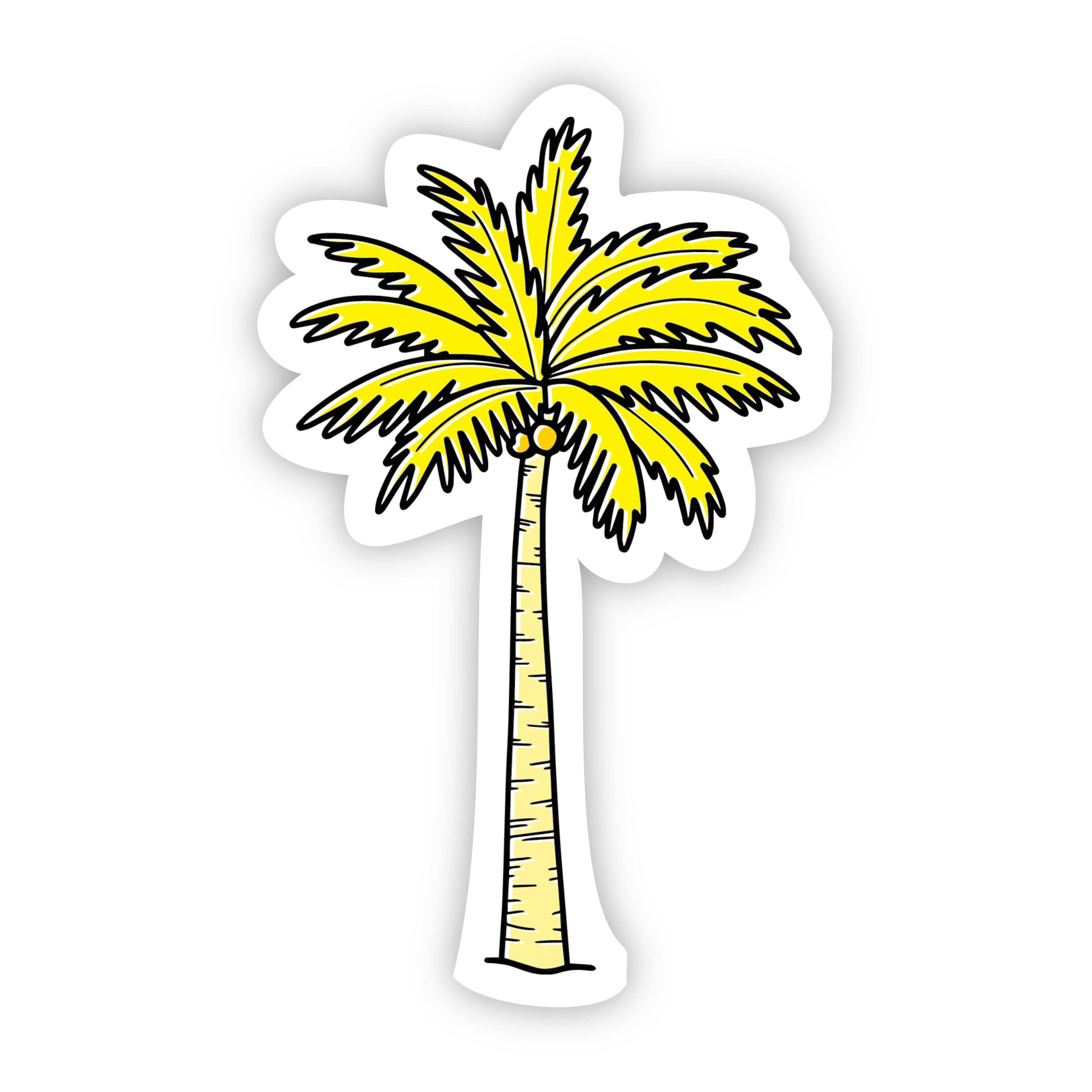  Palm Tree Yellow Aesthetic Sticker、mySite、elrpsem3k