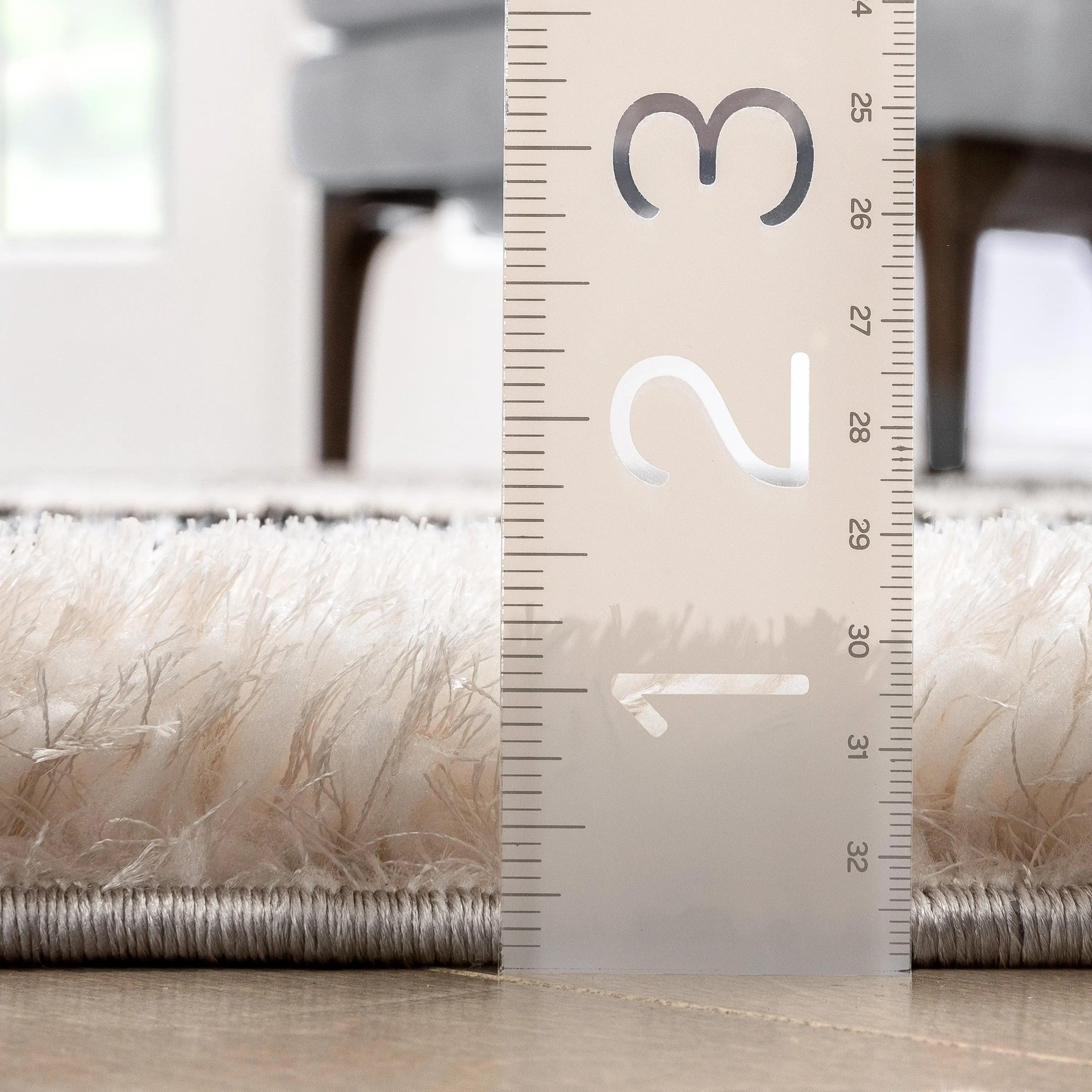 Chaska Geometric Squares Shag Ivory Black 7'10 x 9'10 3D Textured Rug、mySite、gigharbornorthrealestate