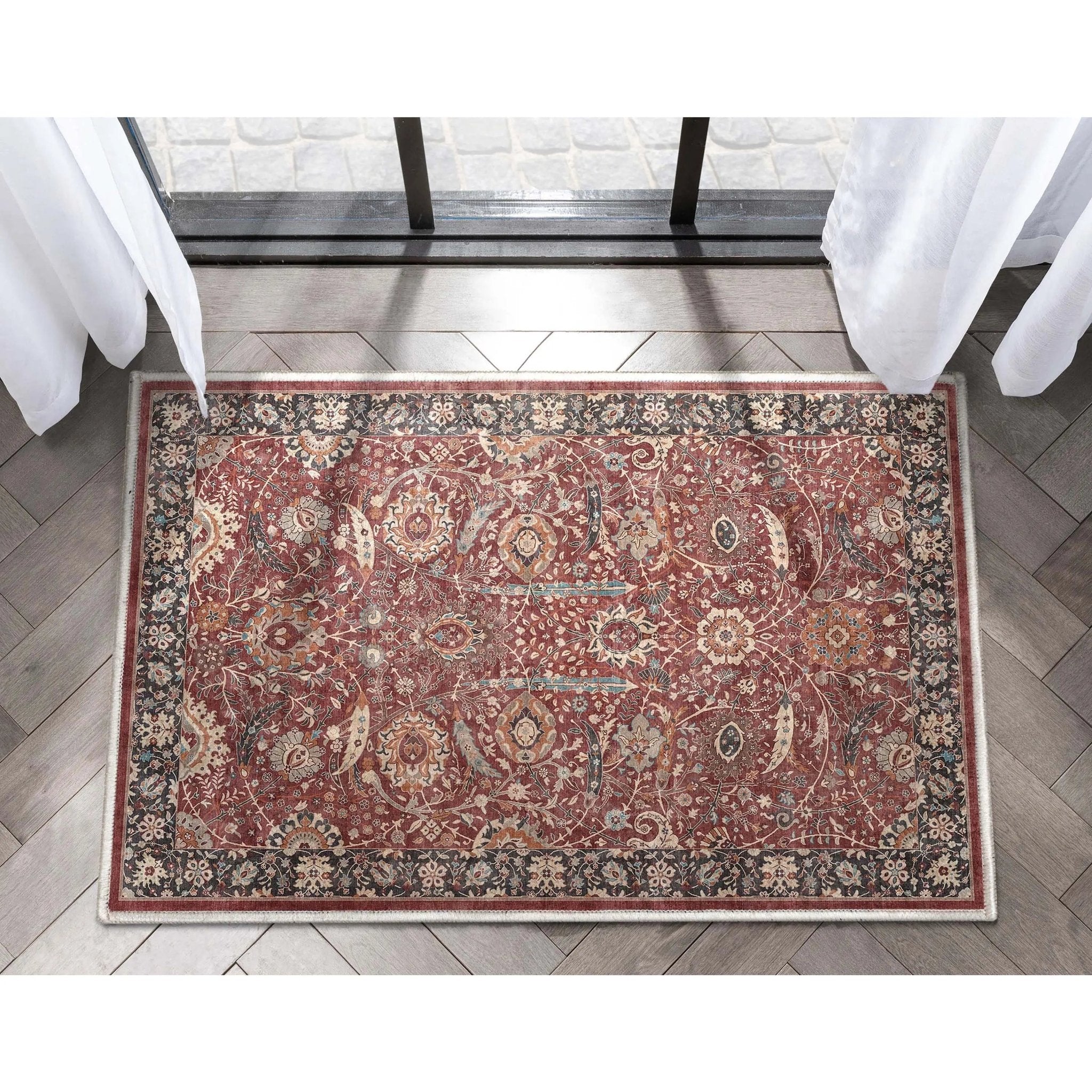 Liana Vintage Oriental Red Flat-Weave Rug、mySite、gigharbornorthrealestate