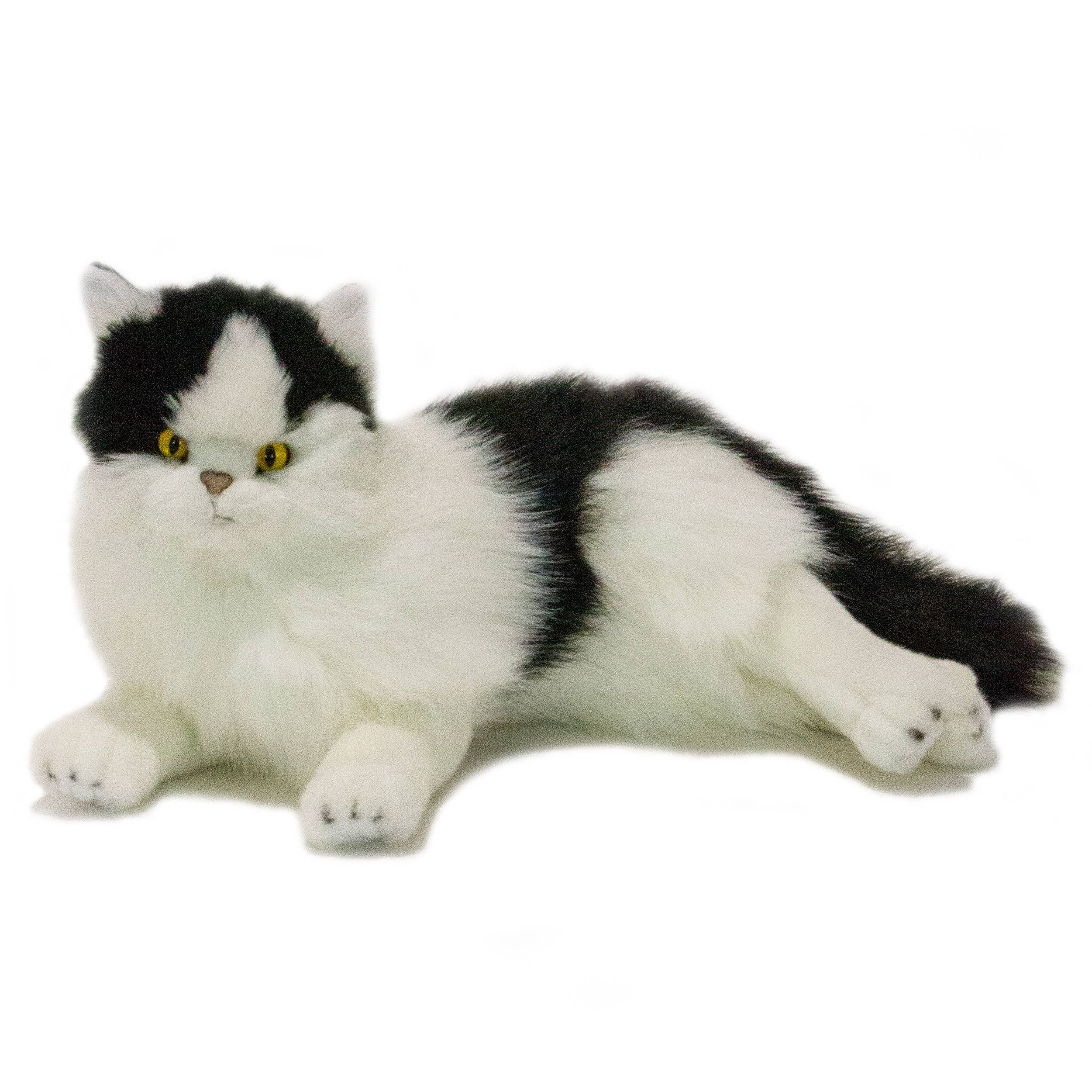 White and Black Lying Persoan Piebald cat Size 36cm/14 Handmade Lifelike、mySite、g9winljtr