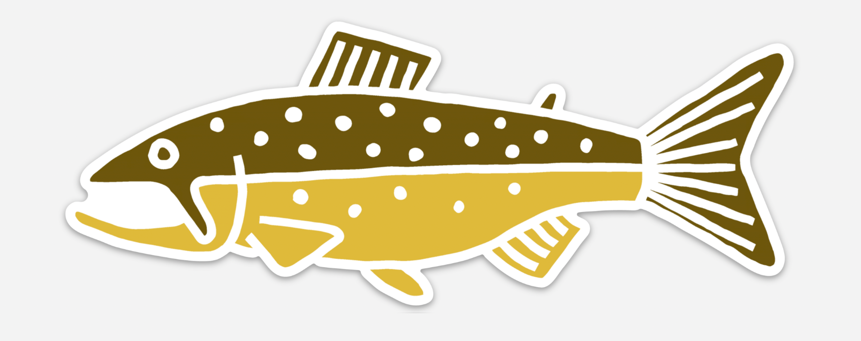 Brown Trout Doodle Sticker、mySite、solidvoid