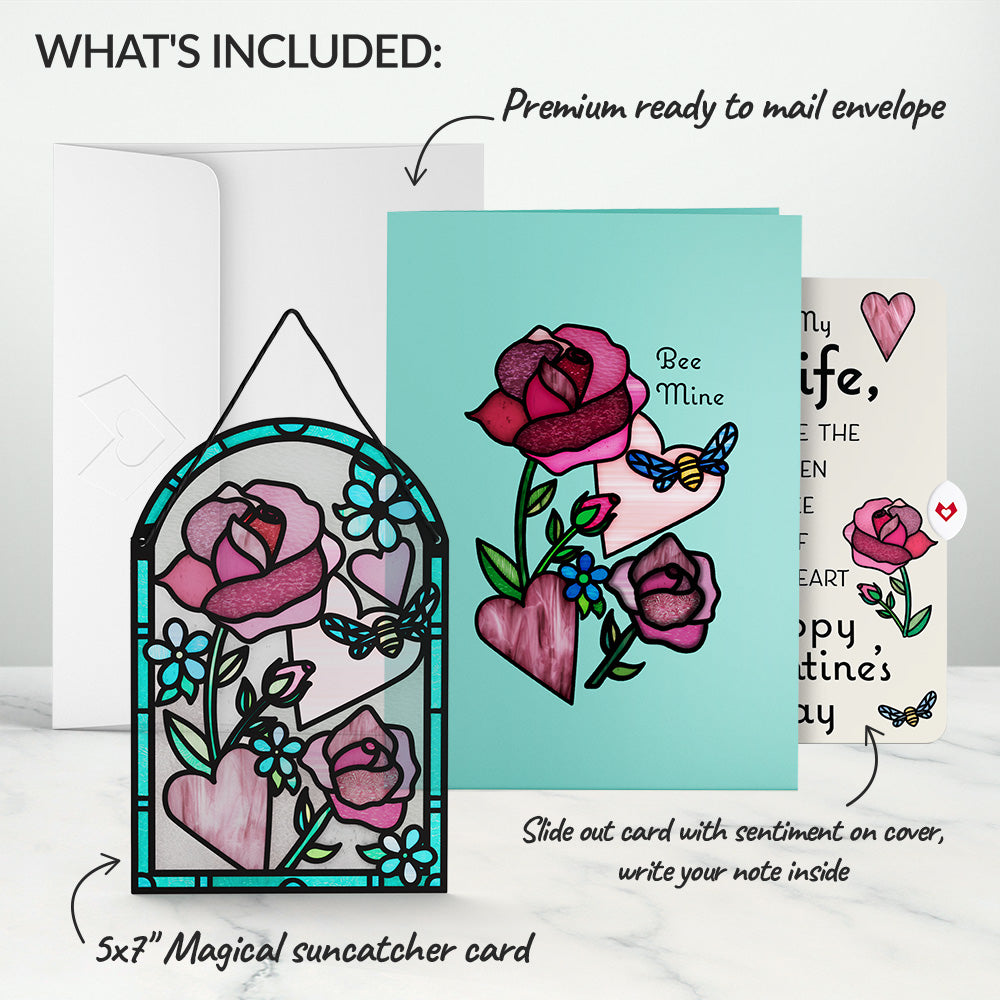 Bee Mine Suncatcher Valentine Pop-Up Card and Sentiment Set for Wife、mySite、solidvoid