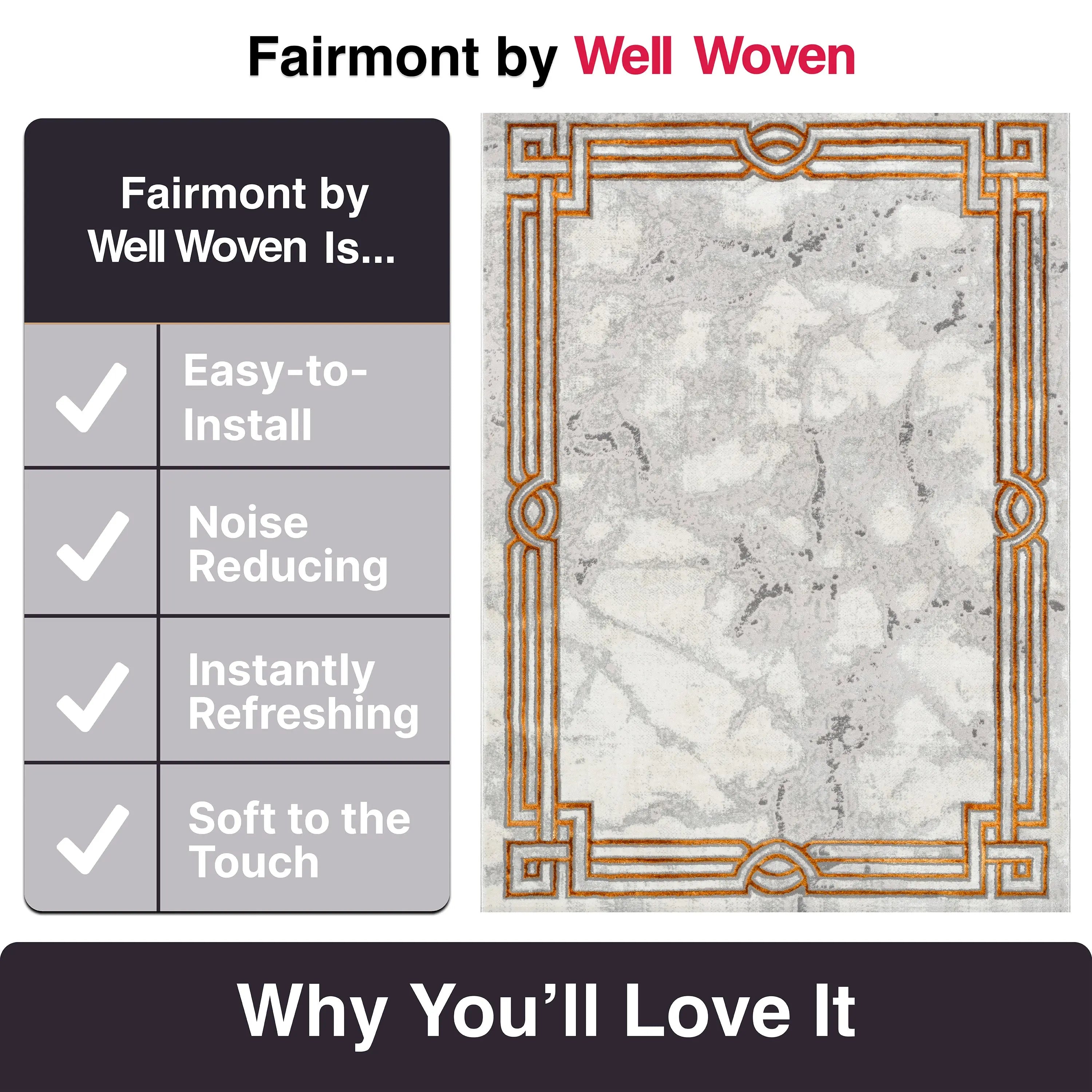 Huntington Retro Marble Border Glam Rug、mySite、gigharbornorthrealestate